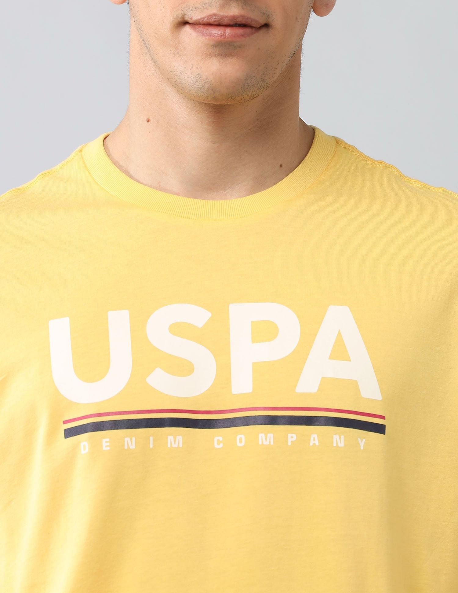 Muscle Fit Brand Printed T-Shirt Yellow - U.S. Polo Assn. India | Large