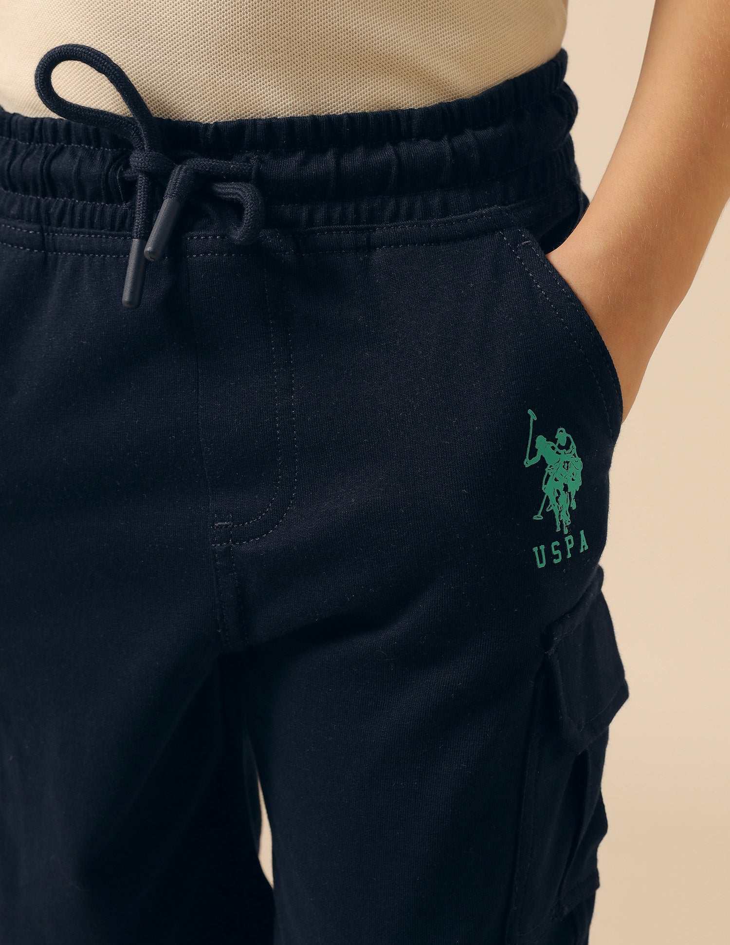 Boys Pure Cotton Solid Shorts Navy - U.S. POLO ASSN. | Large