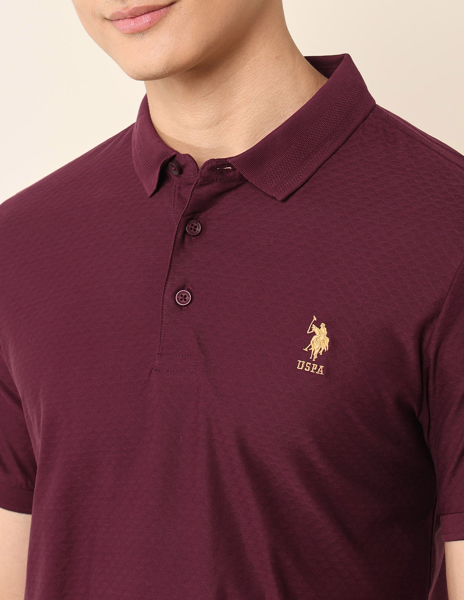 Pure Cotton Slim Fit Polo Shirt Maroon - U.S. Polo Assn. India | Large
