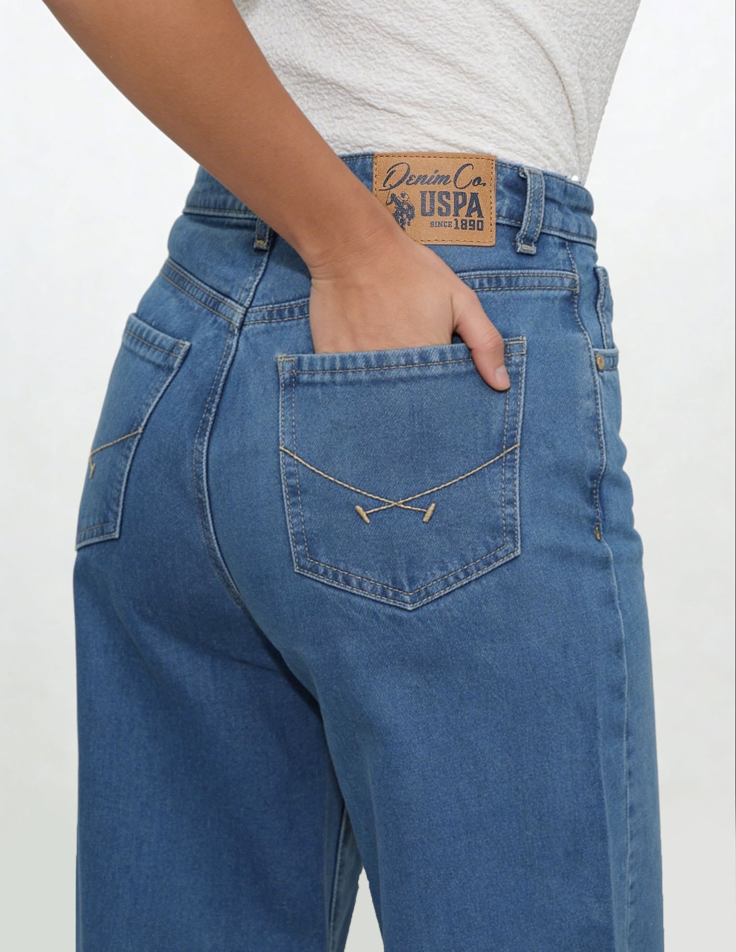 High Rise Baggy Fit Jeans Blue - U.S. Polo Assn. India | Large