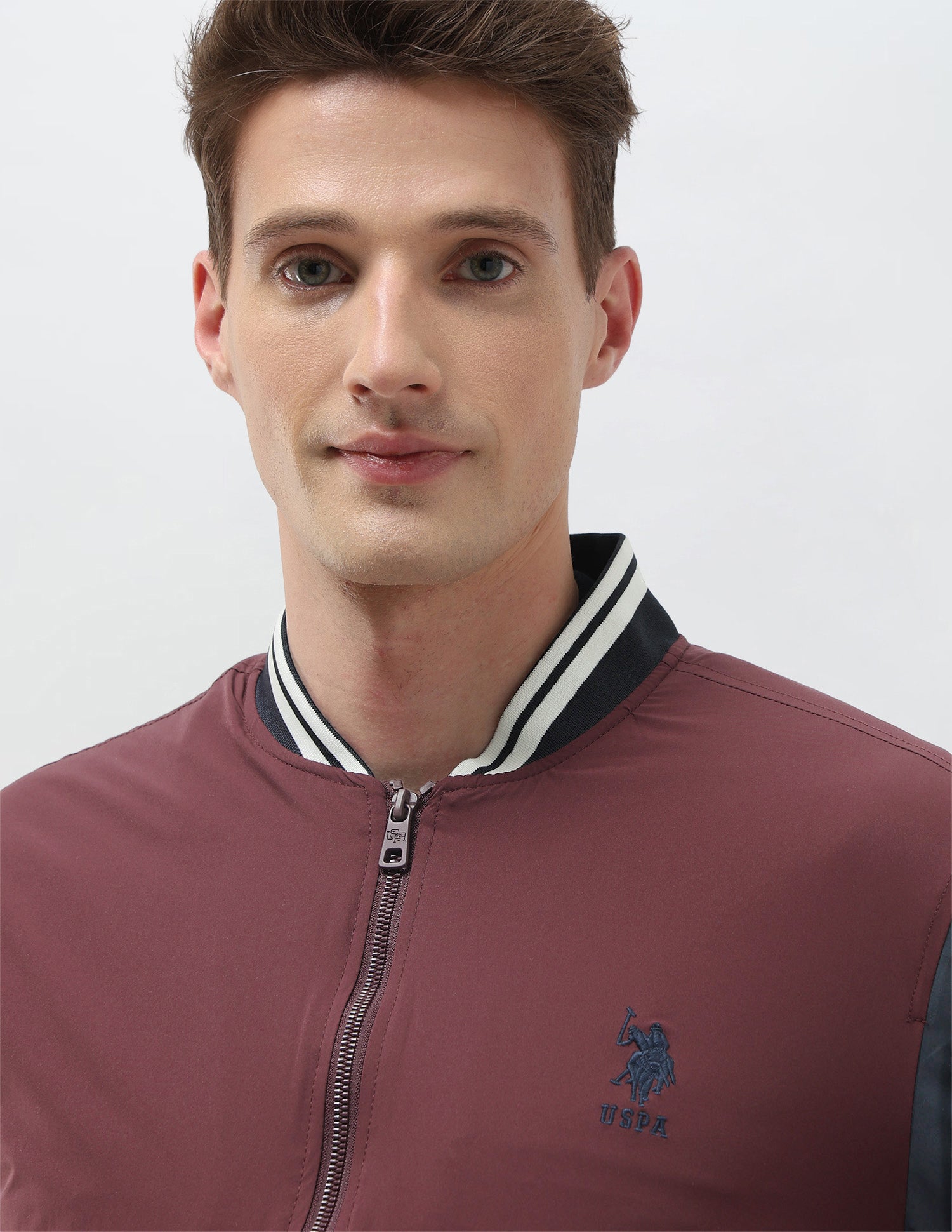 Colour Blocked Regular Fit Varsity Jacket Red - U.S. Polo Assn. India | Large