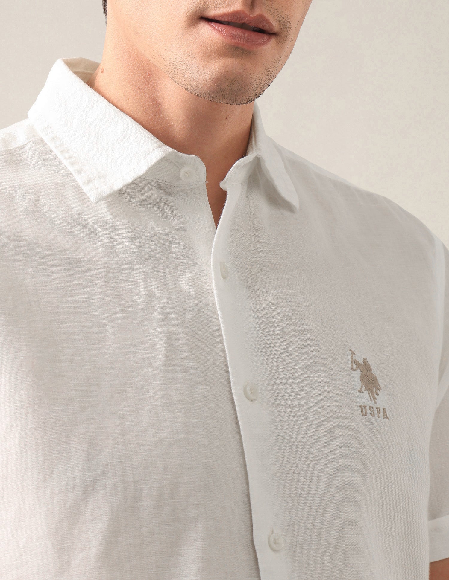 Solid Regular Fit Shirt White - U.S. Polo Assn. India | Large