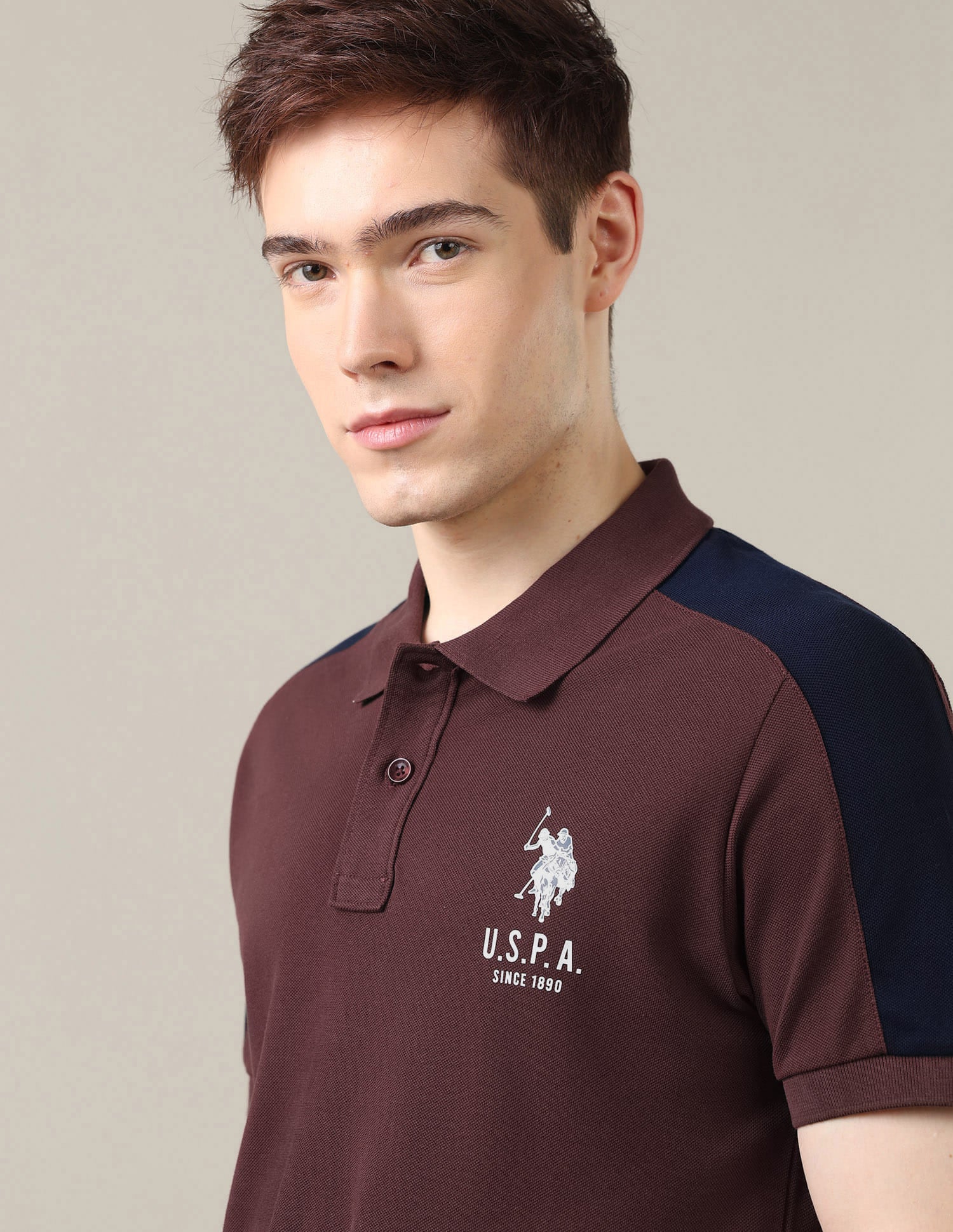 Solid Slim Fit Polo Shirt Red - U.S. Polo Assn. India | Large