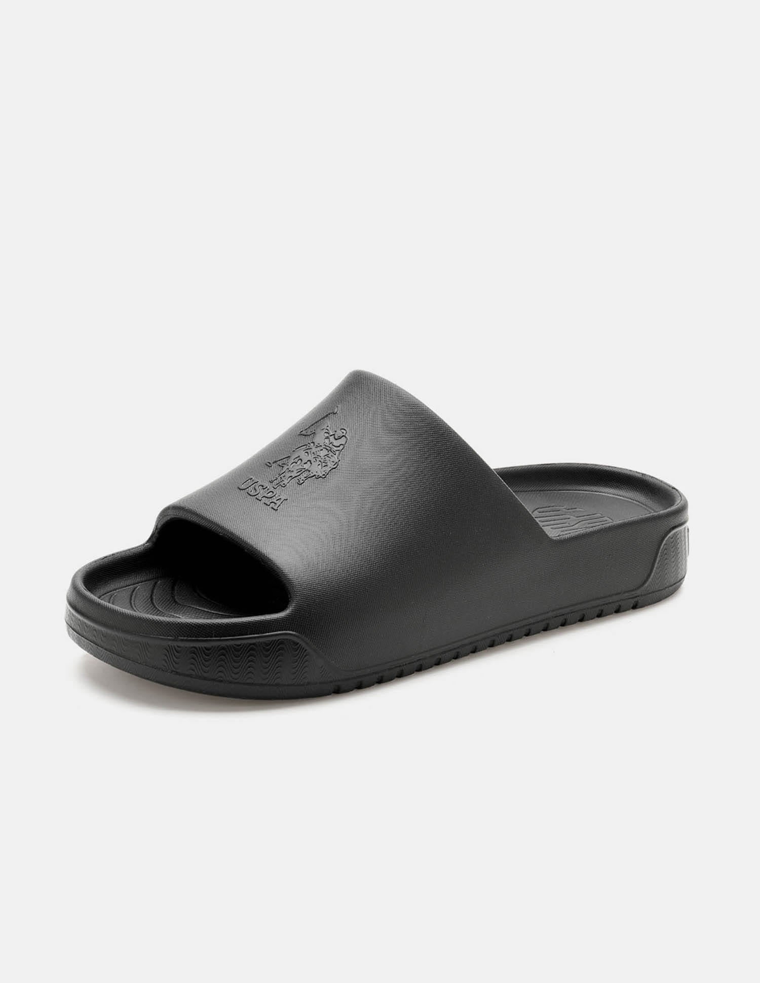 Men Palmer Open Toe Slippers Black - U.S. Polo Assn. India | Large