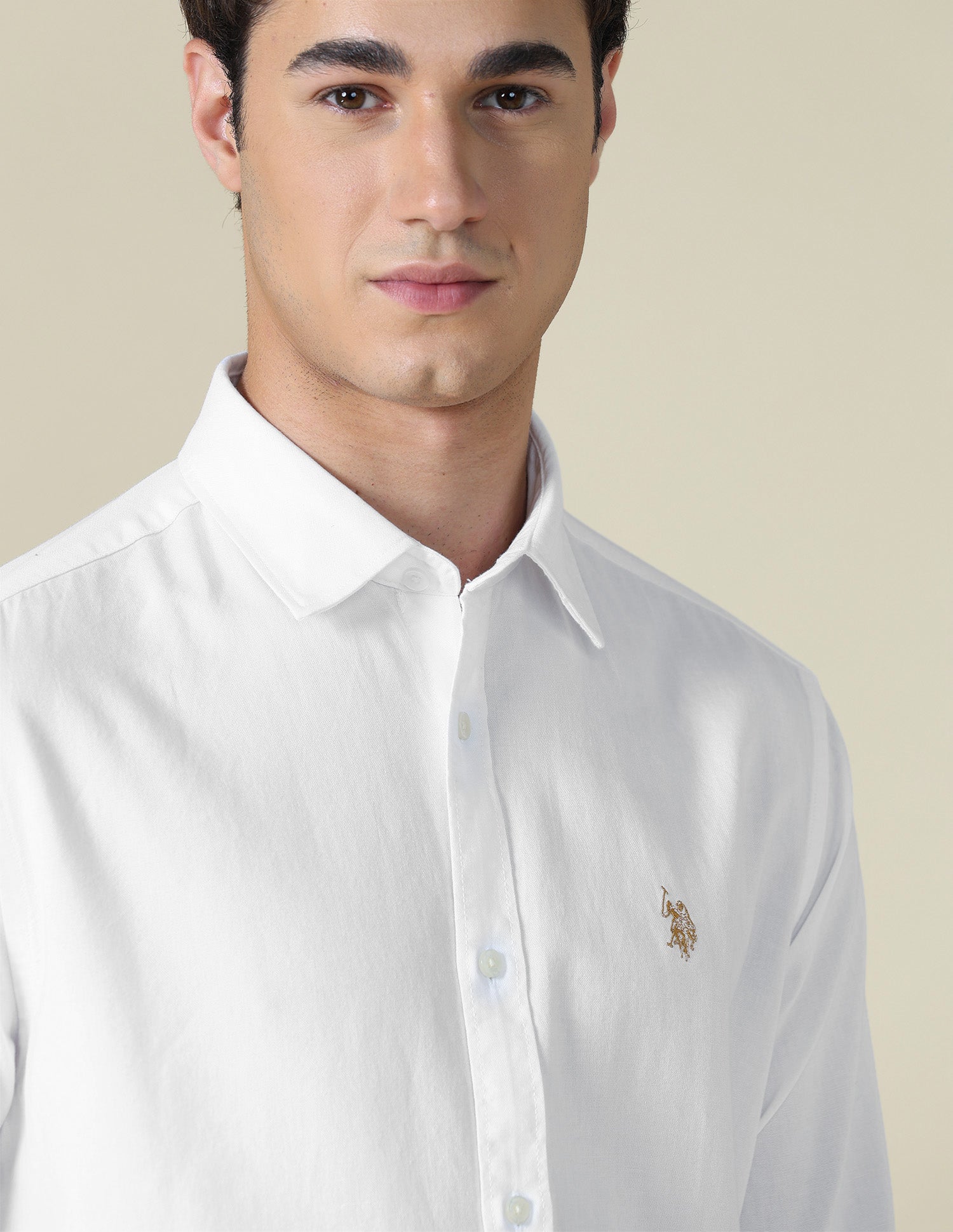 Brand Embroidered Oxford Shirt White - U.S. Polo Assn. India | Large
