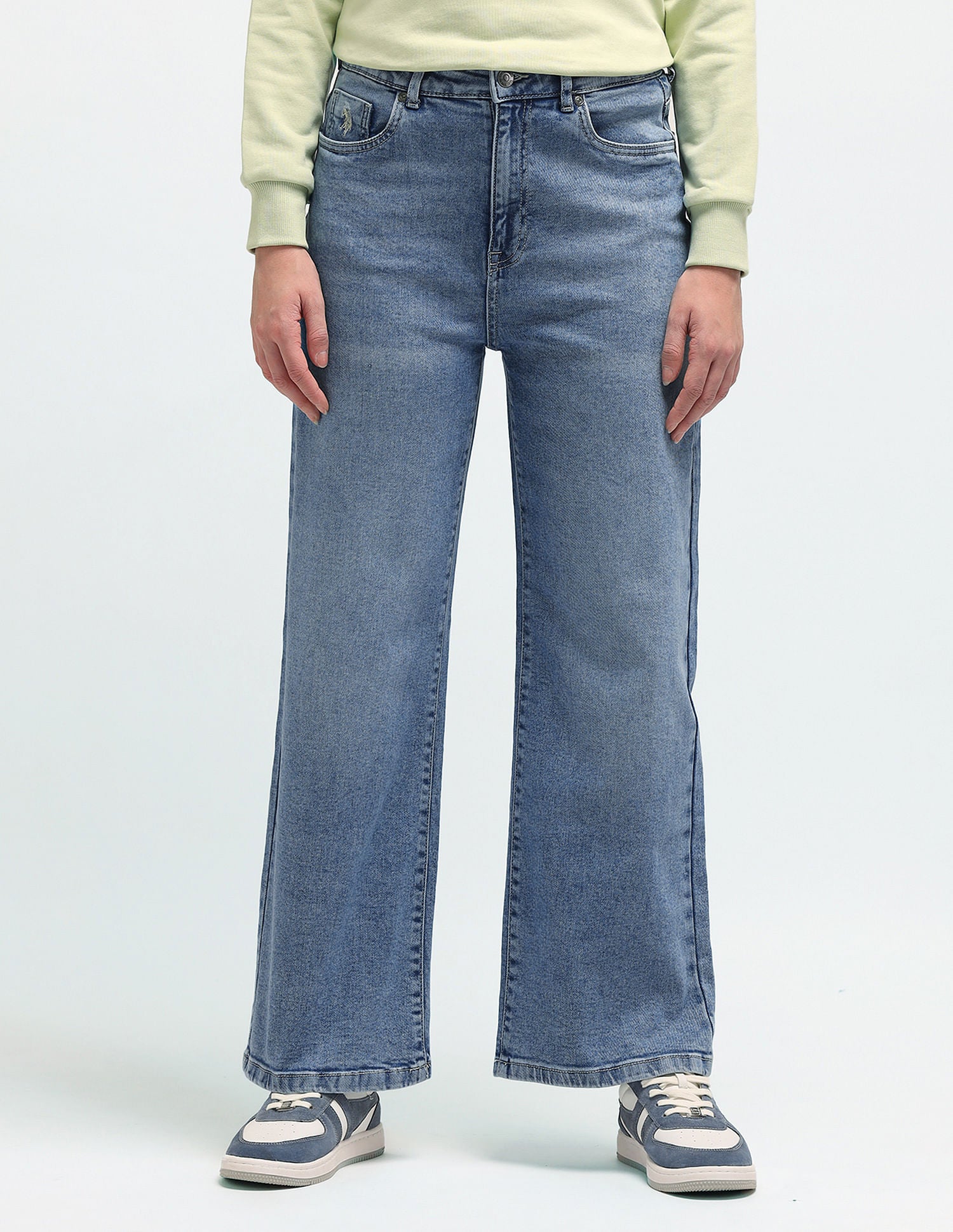 Wideleg High Rise Jeans Blue - U.S. Polo Assn. India | Large