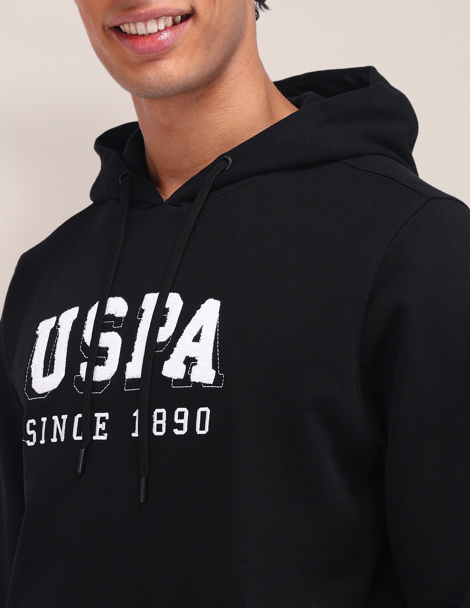 Brand Printed Regular Fit Sweatshirt Black - U.S. Polo Assn. India | Large