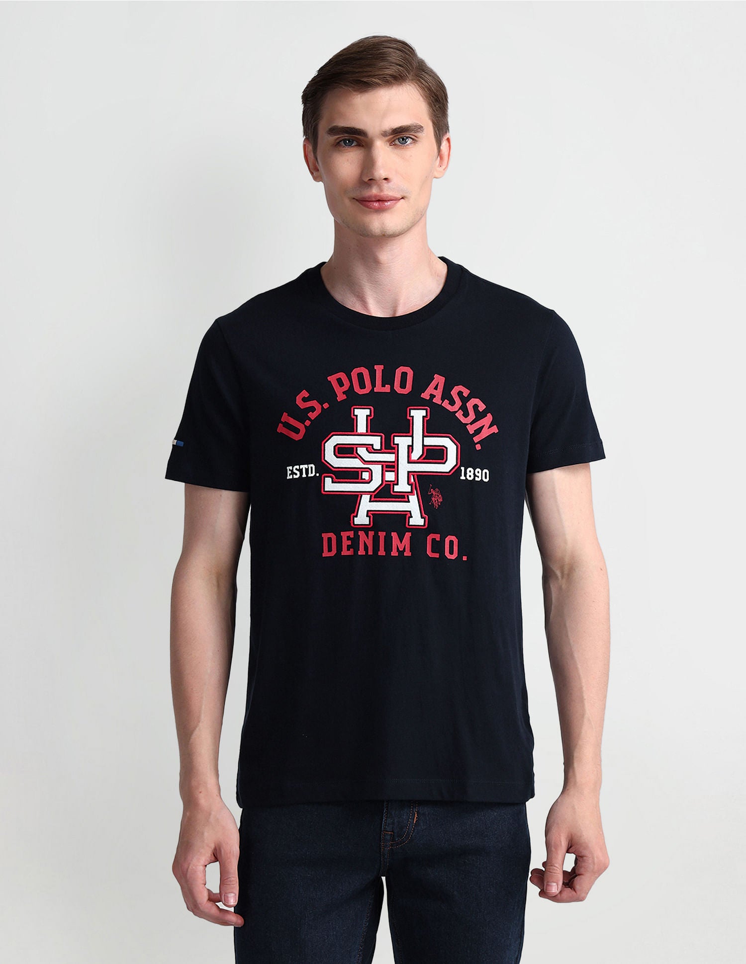 Muscle Fit Typography T-Shirt Red - U.S. Polo Assn. India | Large