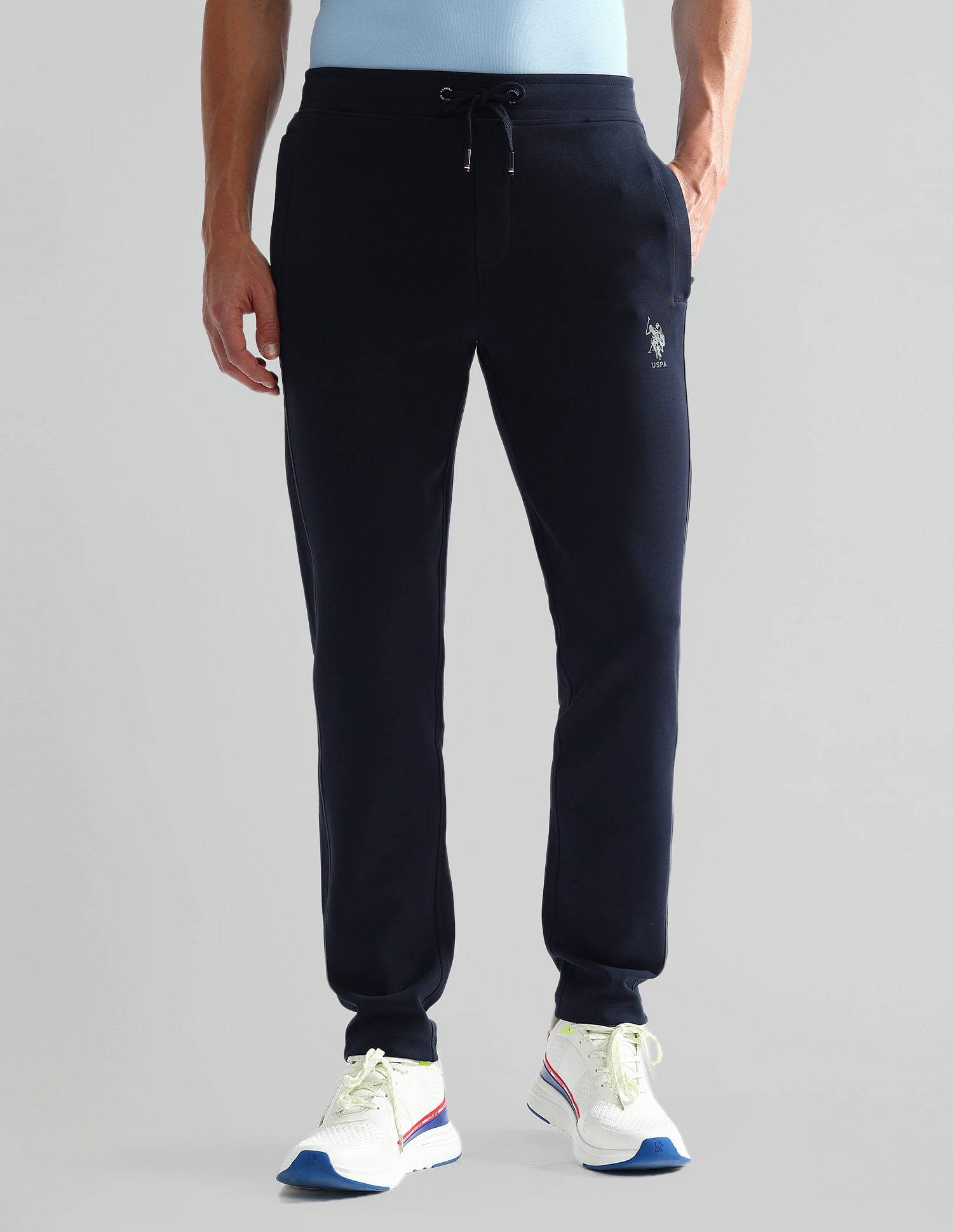 Slim Fit Mid Rise Track Pants Navy - U.S. Polo Assn. India | Large