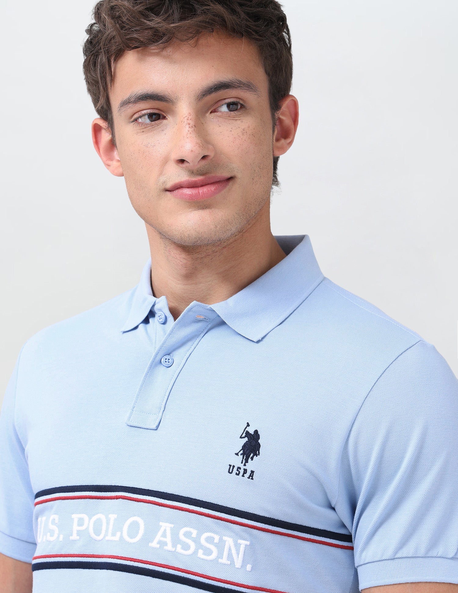 Brand Embroidered Regular Fit Polo Shirt Light Blue - U.S. Polo Assn. India | Large