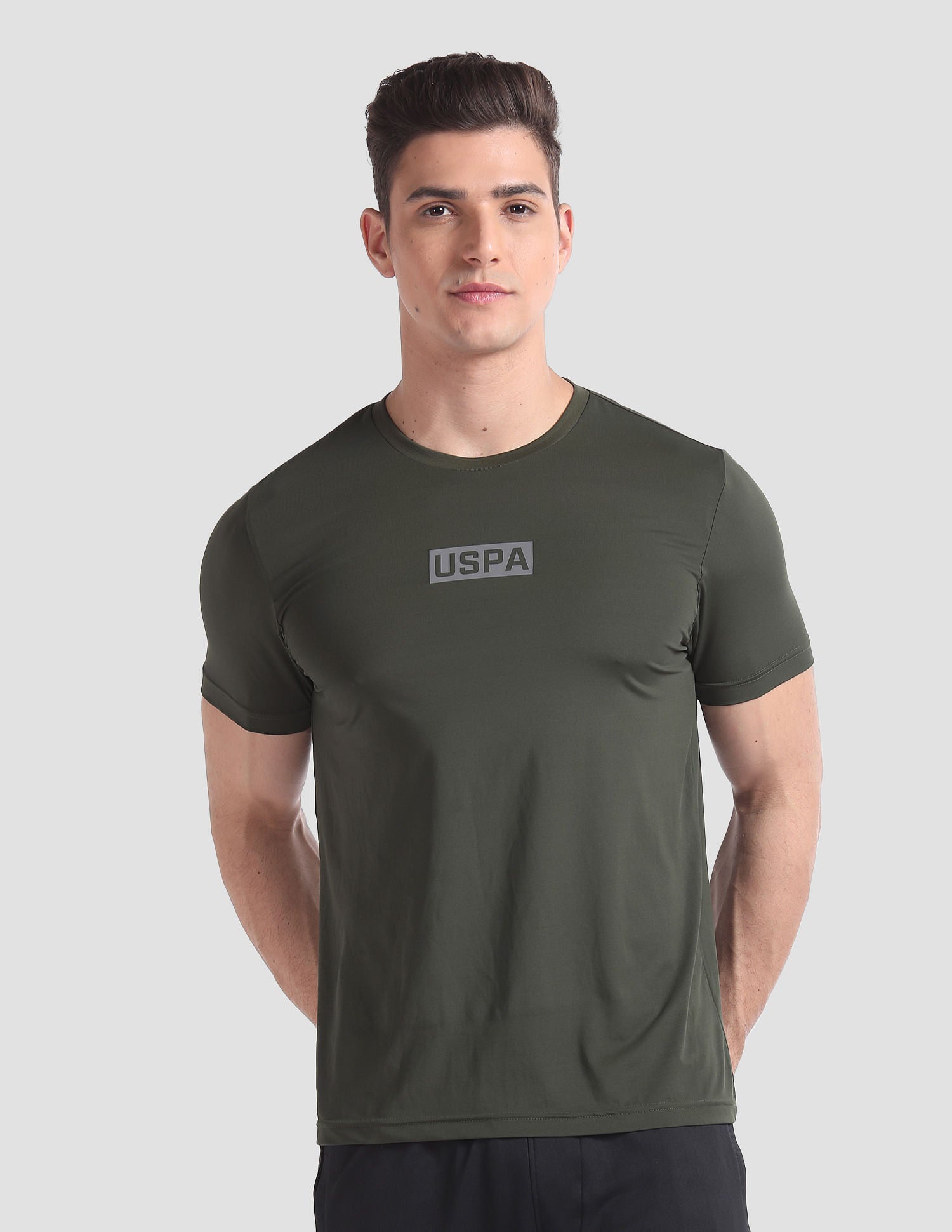 Solid AE002 Lounge T-Shirt - Pack Of 1 Olive - U.S. POLO ASSN. | Large
