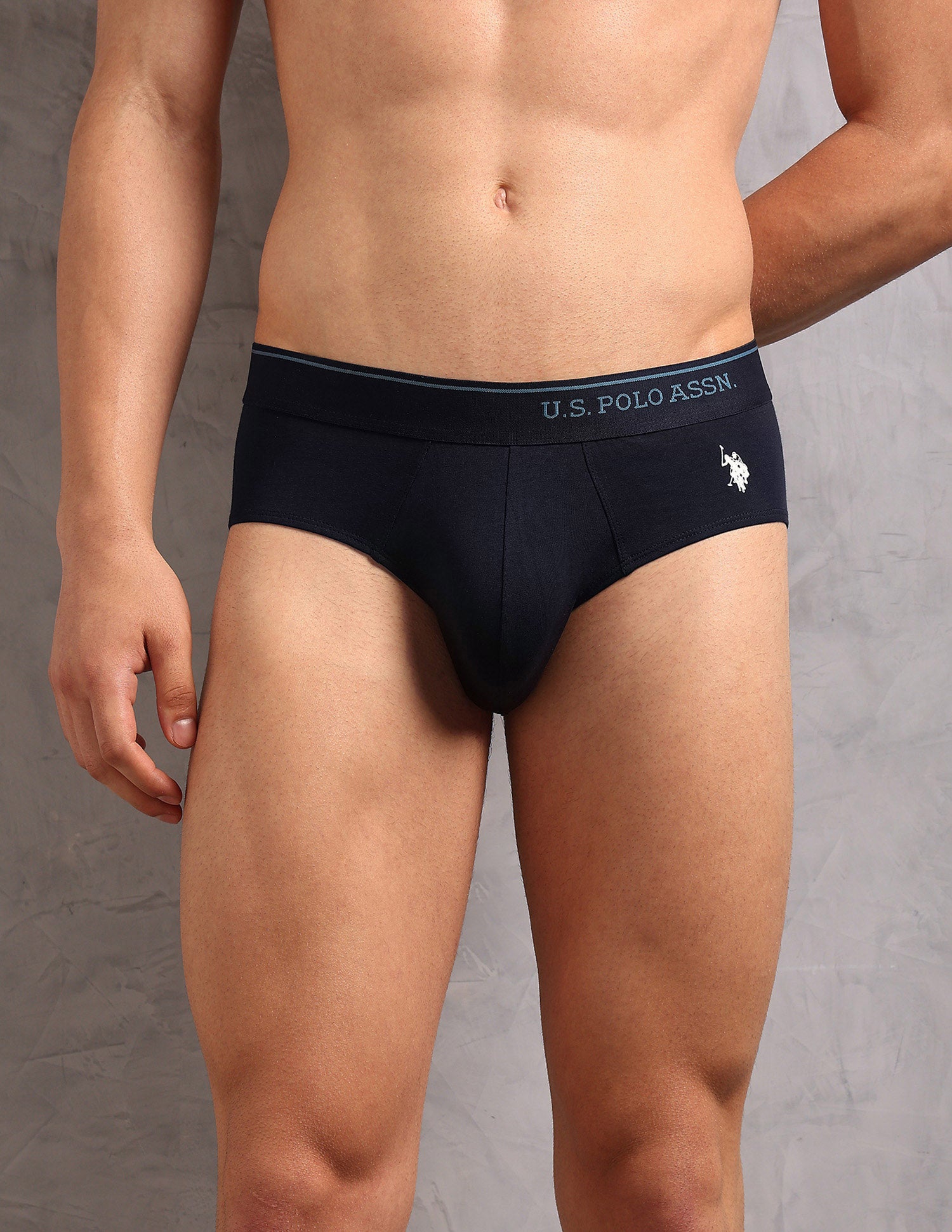 Cotton Stretch Breathable OEB18 Briefs - Pack Of 2 Blue Fog - U.S. POLO ASSN. | Large