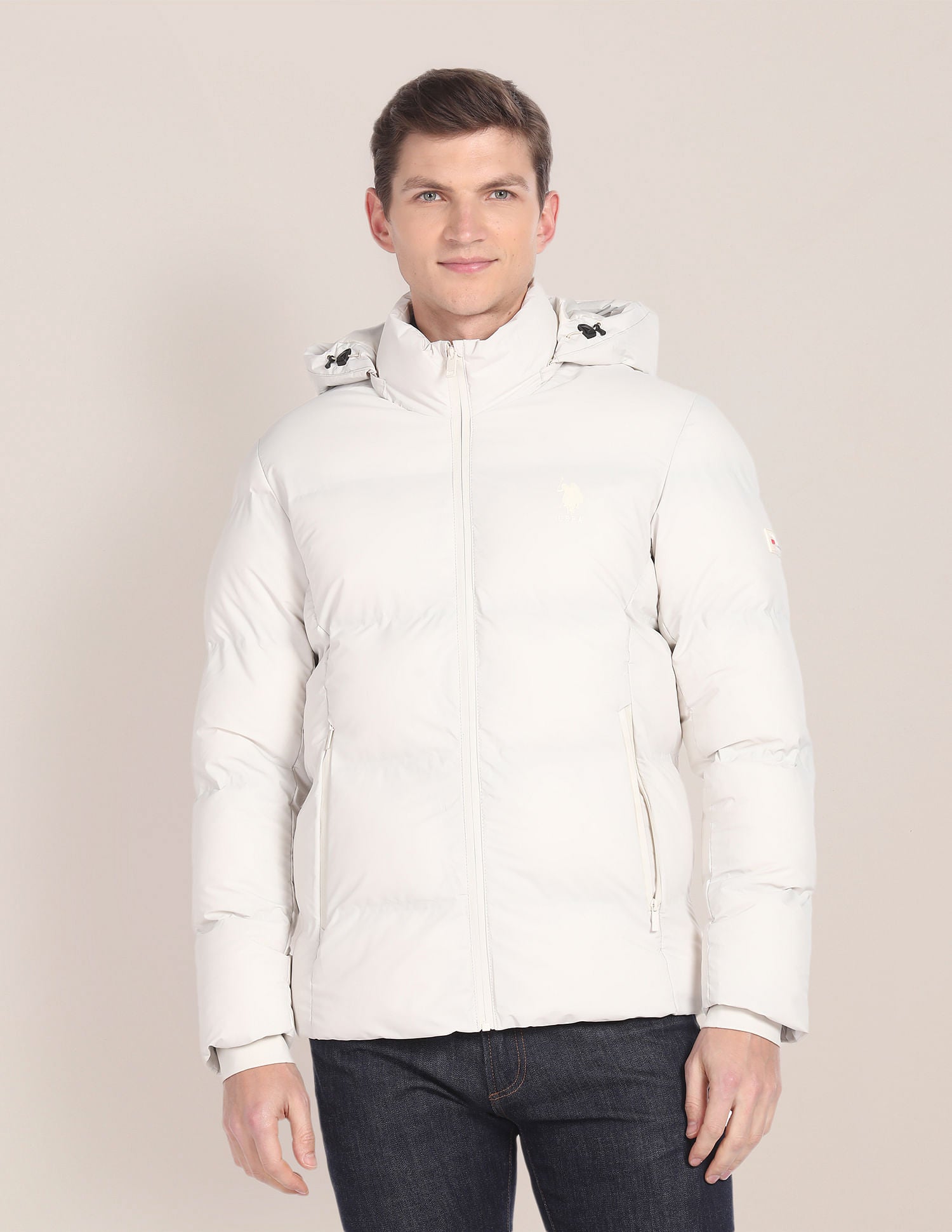 High Neck Solid Quilted Jacket – U.S. Polo Assn. India