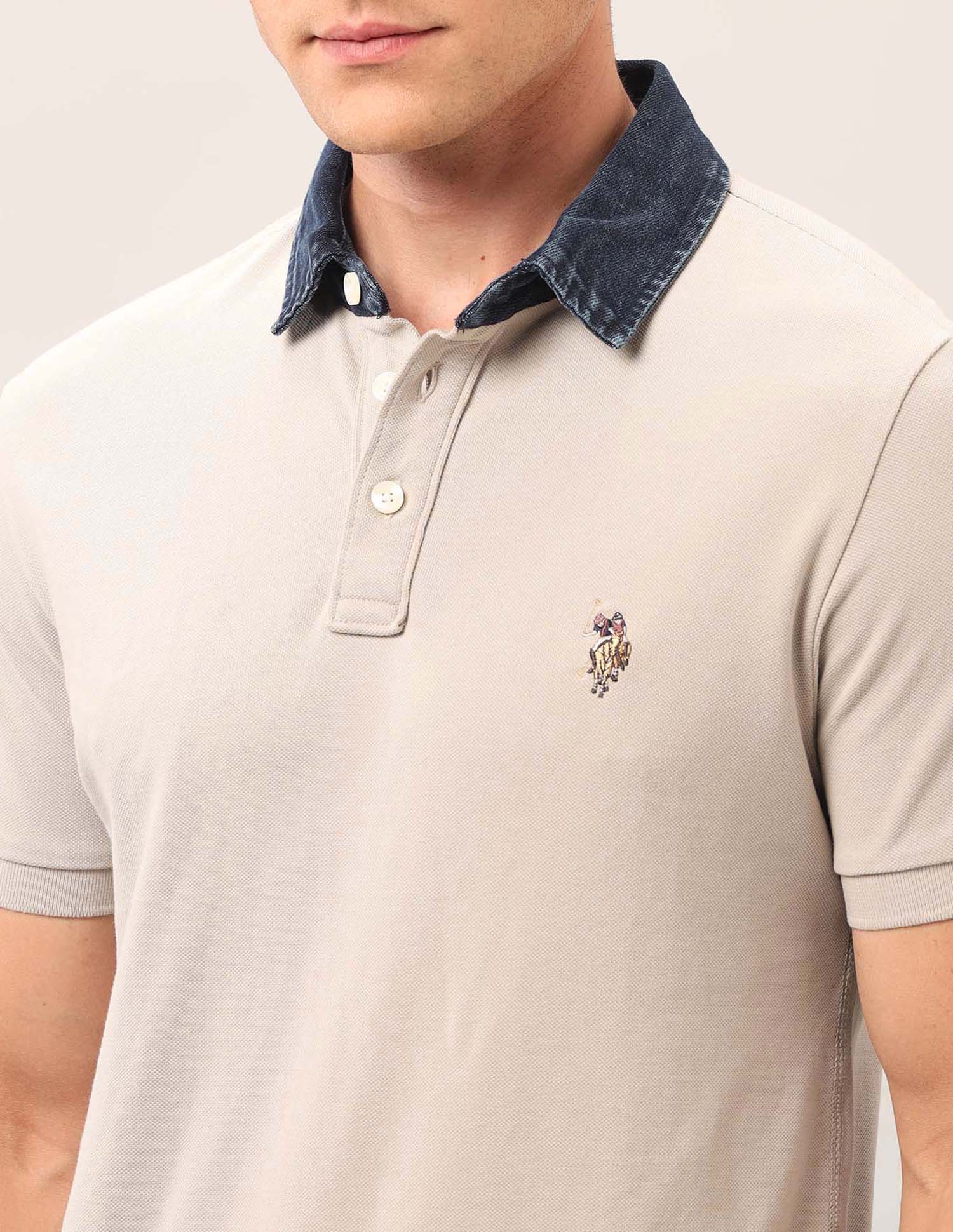 Solid Outdoor Polo Shirt Beige - U.S. Polo Assn. India | Large