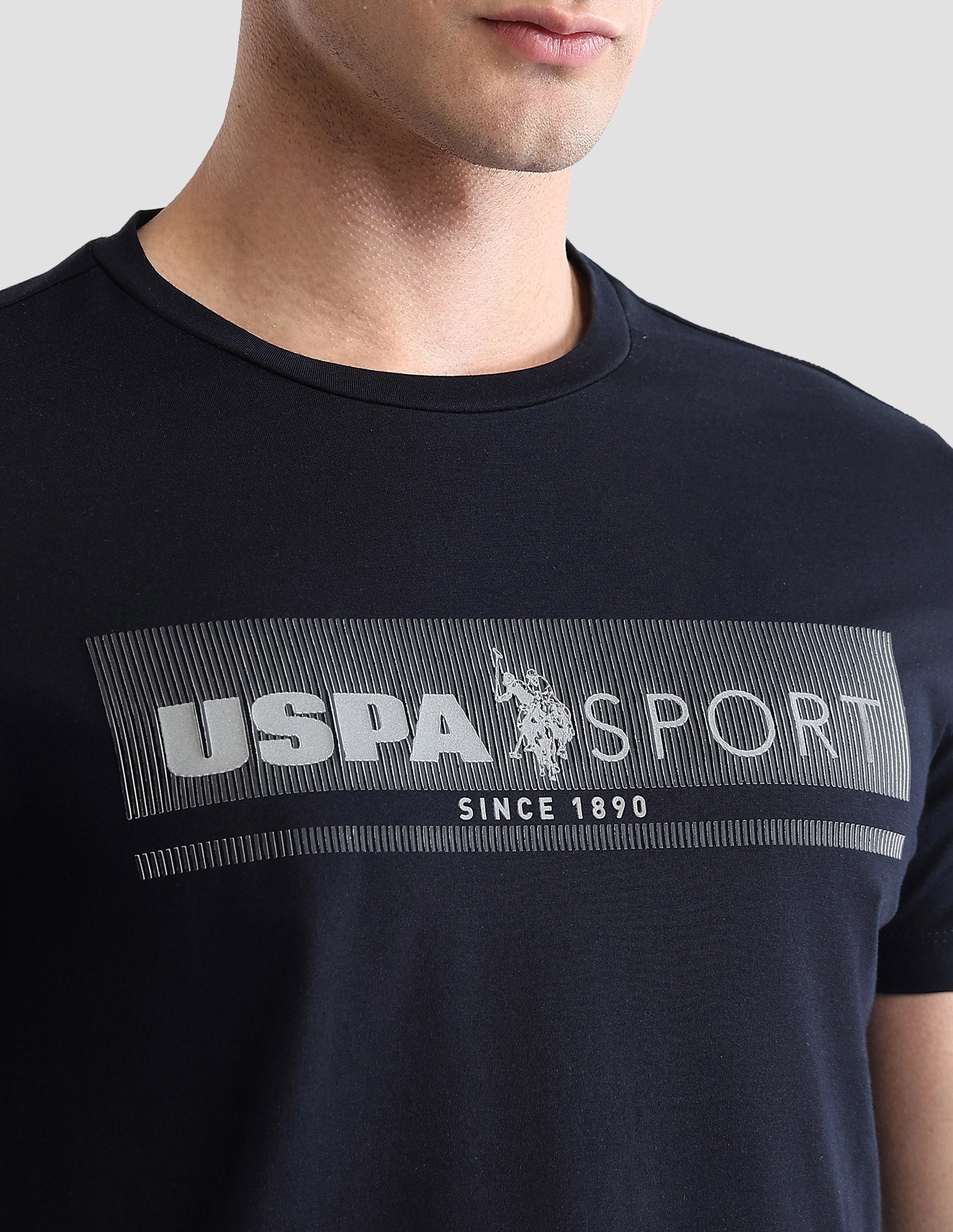 Brand Embossed Regular Fit Active T-Shirt Navy - U.S. POLO ASSN. | Large