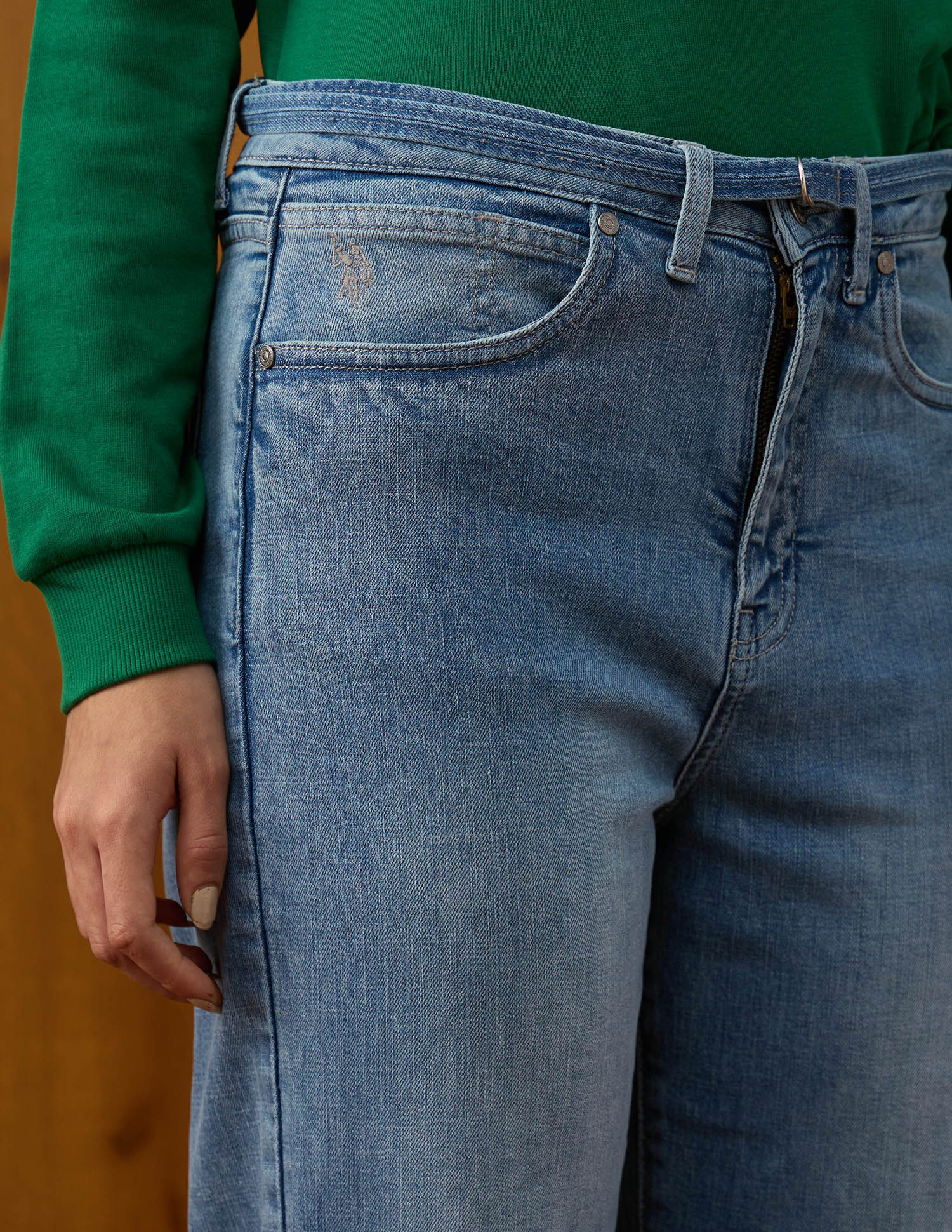 High Rise Straight Fit Jeans Blue - U.S. POLO ASSN. | Large