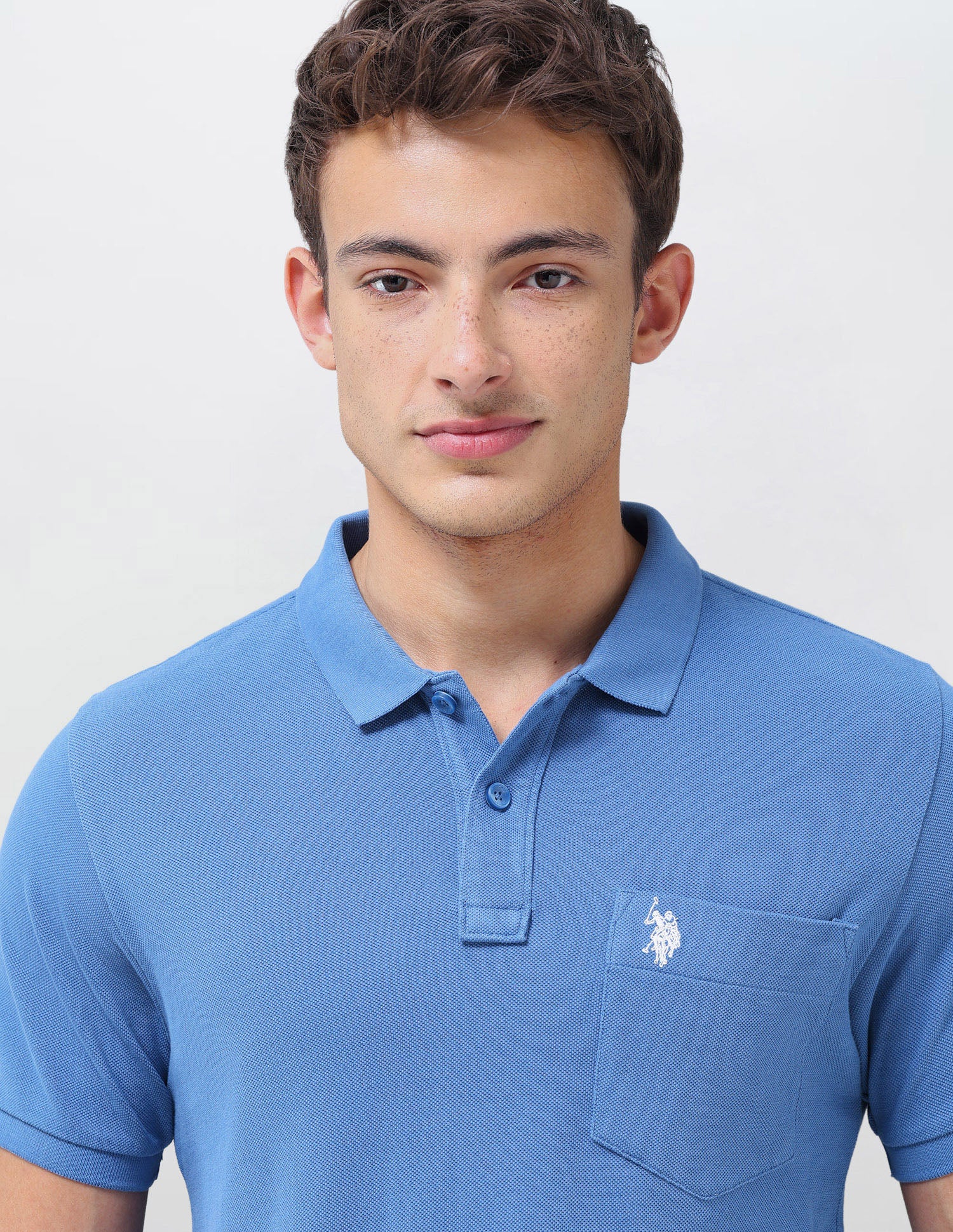 Solid Slim Fit Polo Shirt Dark Blue - U.S. Polo Assn. India | Large