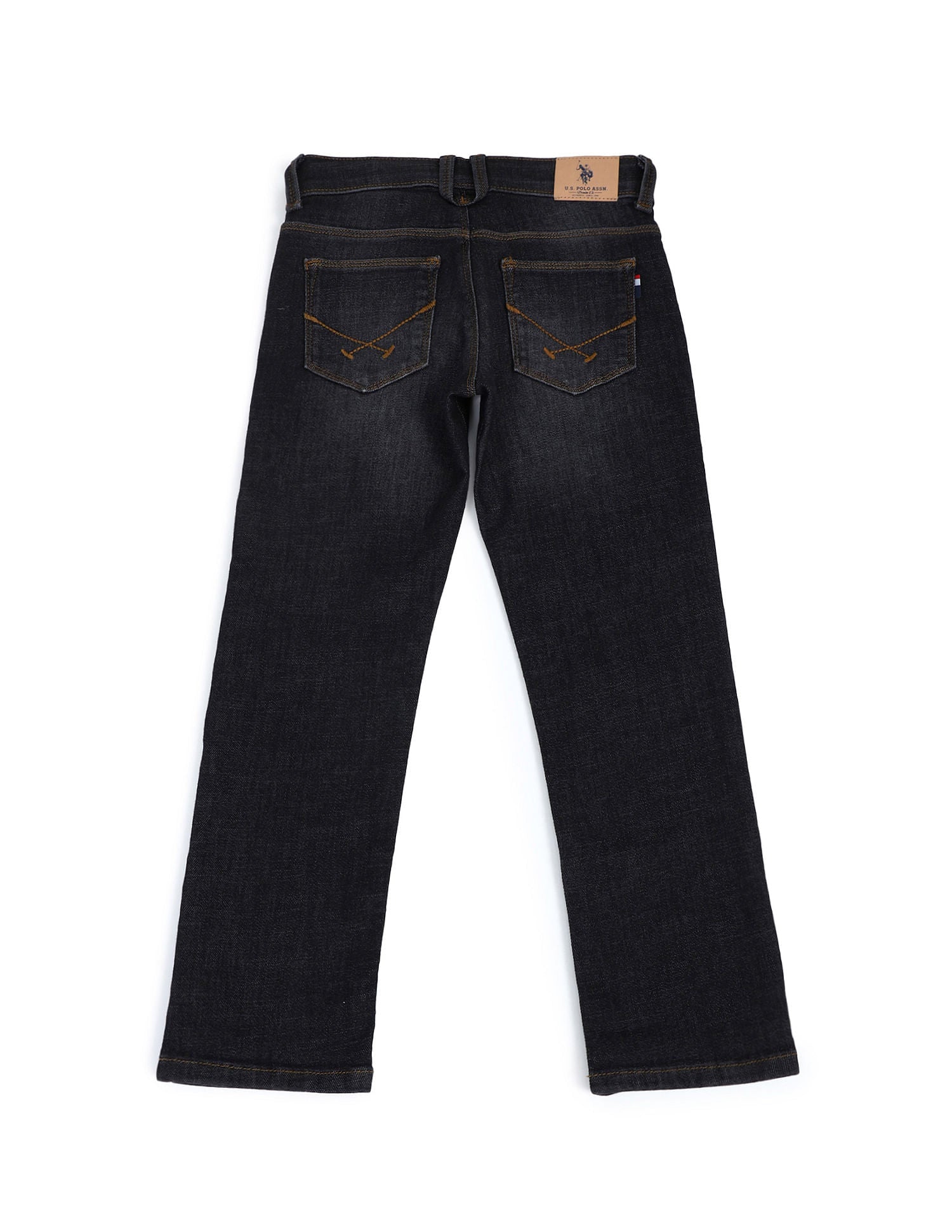 Boys Relaxed Fit Cotton Jeans Black - U.S. POLO ASSN. | Large