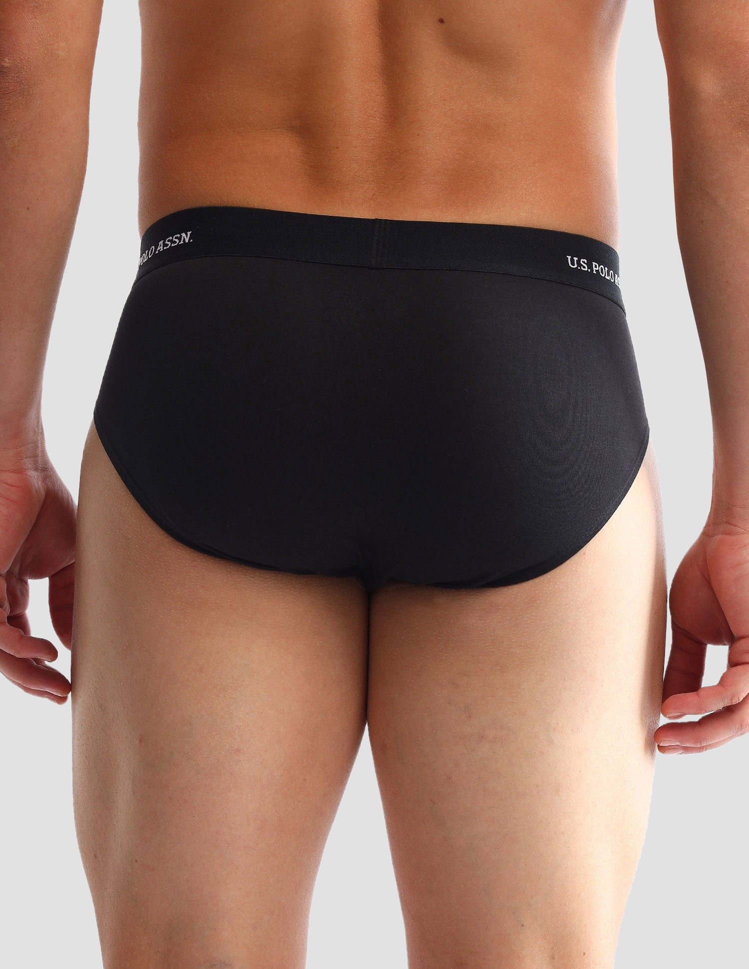 Anti Microbial Solid OEB13 Briefs - Pack Of 3 Black, Rust and Grey Melange - U.S. POLO ASSN. | Large