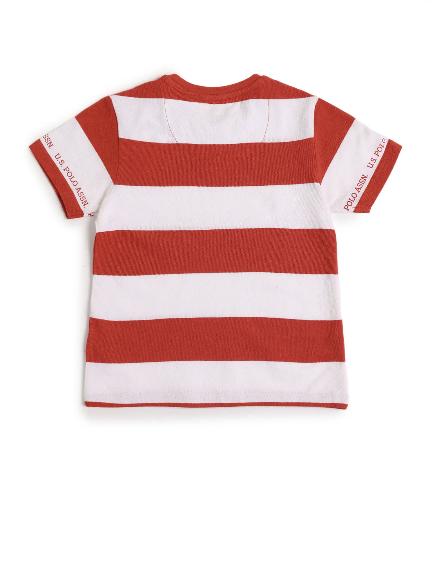 Boys Horizontal Striped Regular Fit T-Shirt Dark Orange - U.S. POLO ASSN. | Large