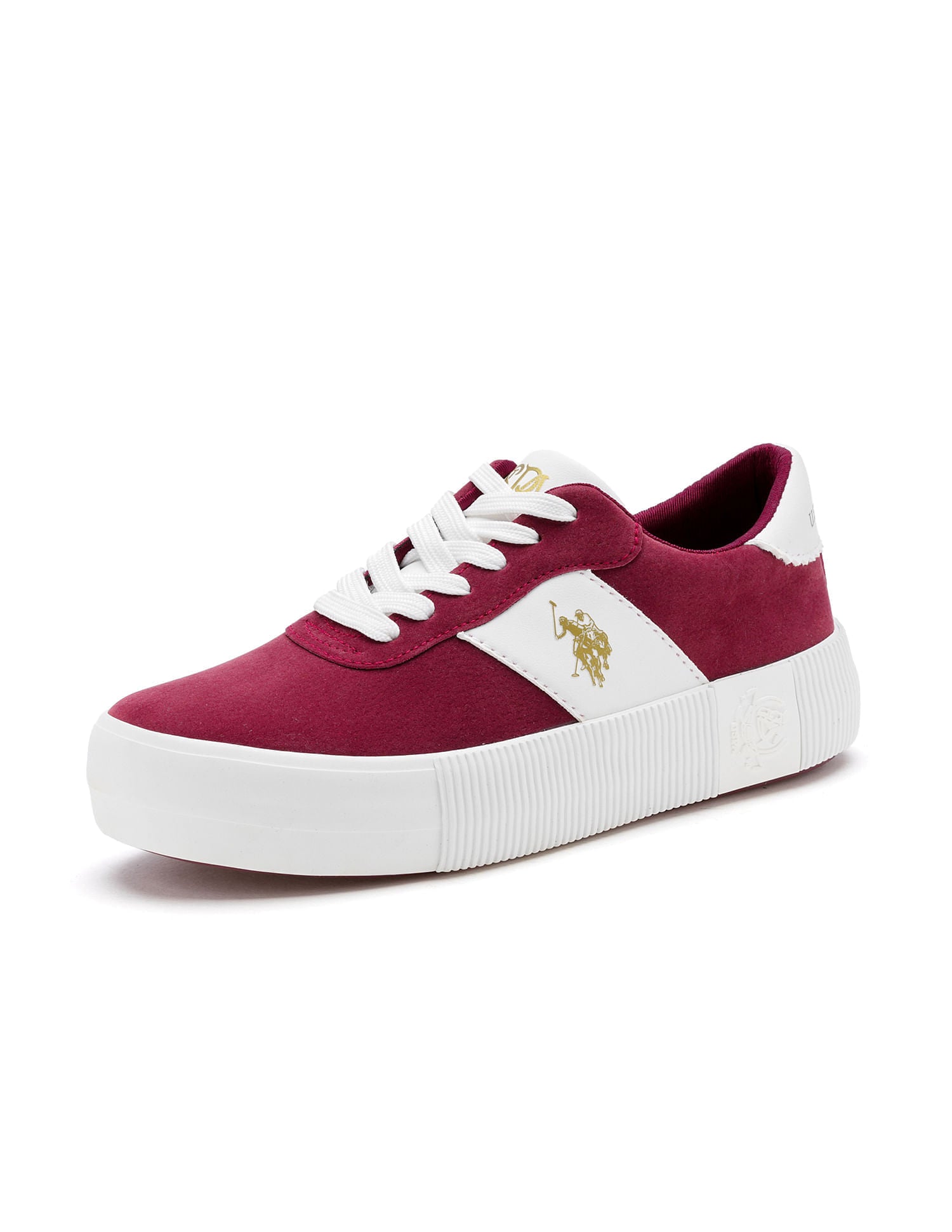 U.S. Polo Assn. Women Cordela 3.0 Colourblocked Comfort Insole Sneakers Burgundy - U.S. POLO ASSN. | Large