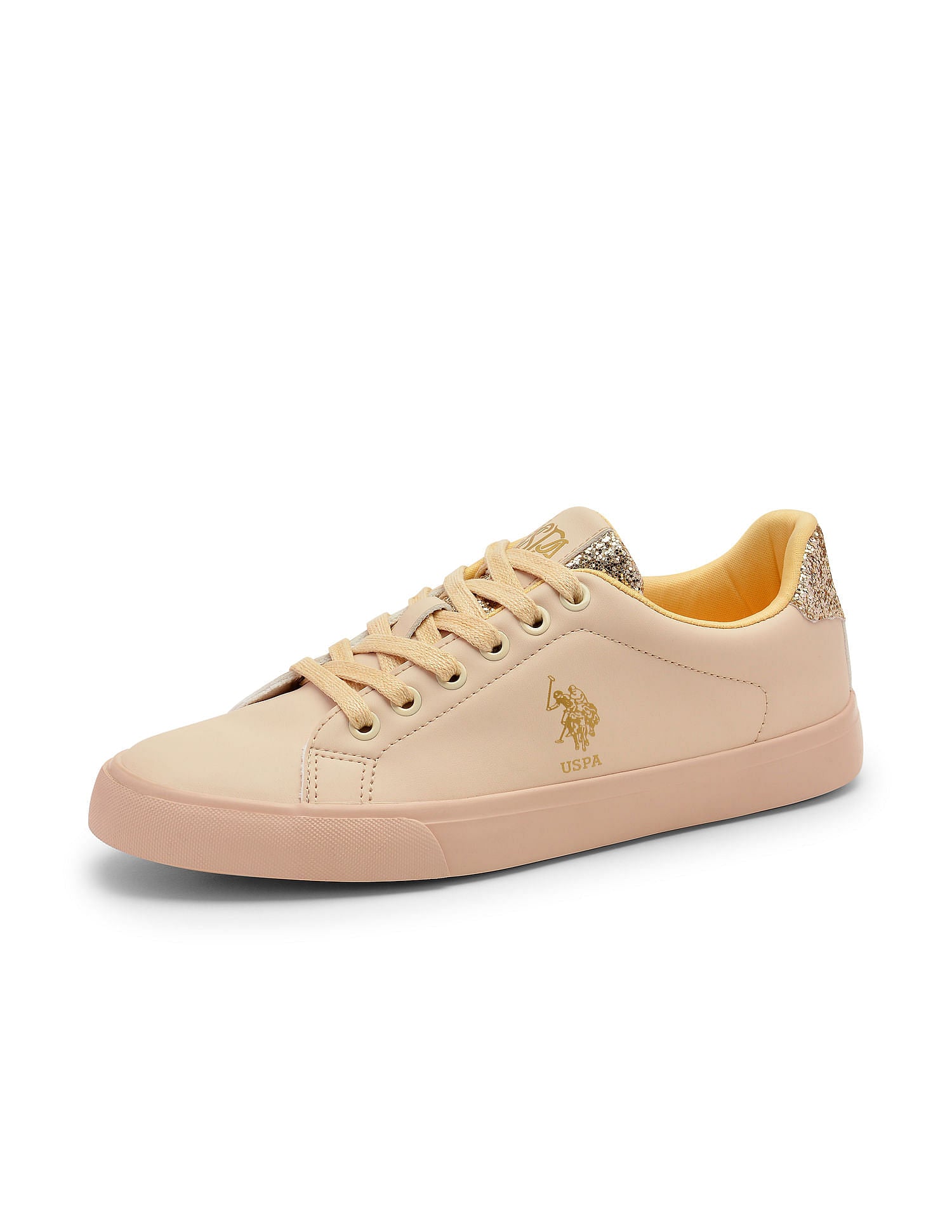 Women Round Toe Logo Beverly 2.0 Sneakers Beige - U.S. Polo Assn. India | Large