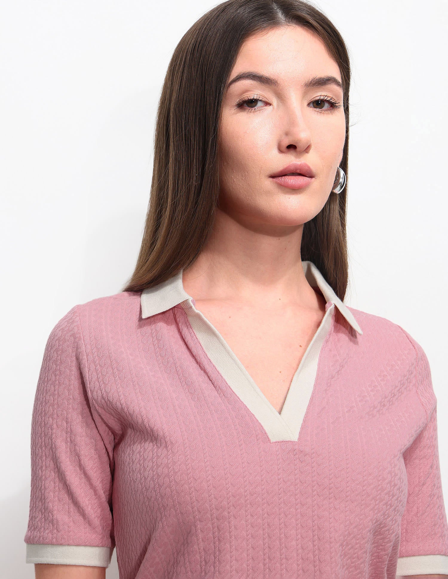 Regular Fit Textured Polo Shirt Pink - U.S. Polo Assn. India | Large