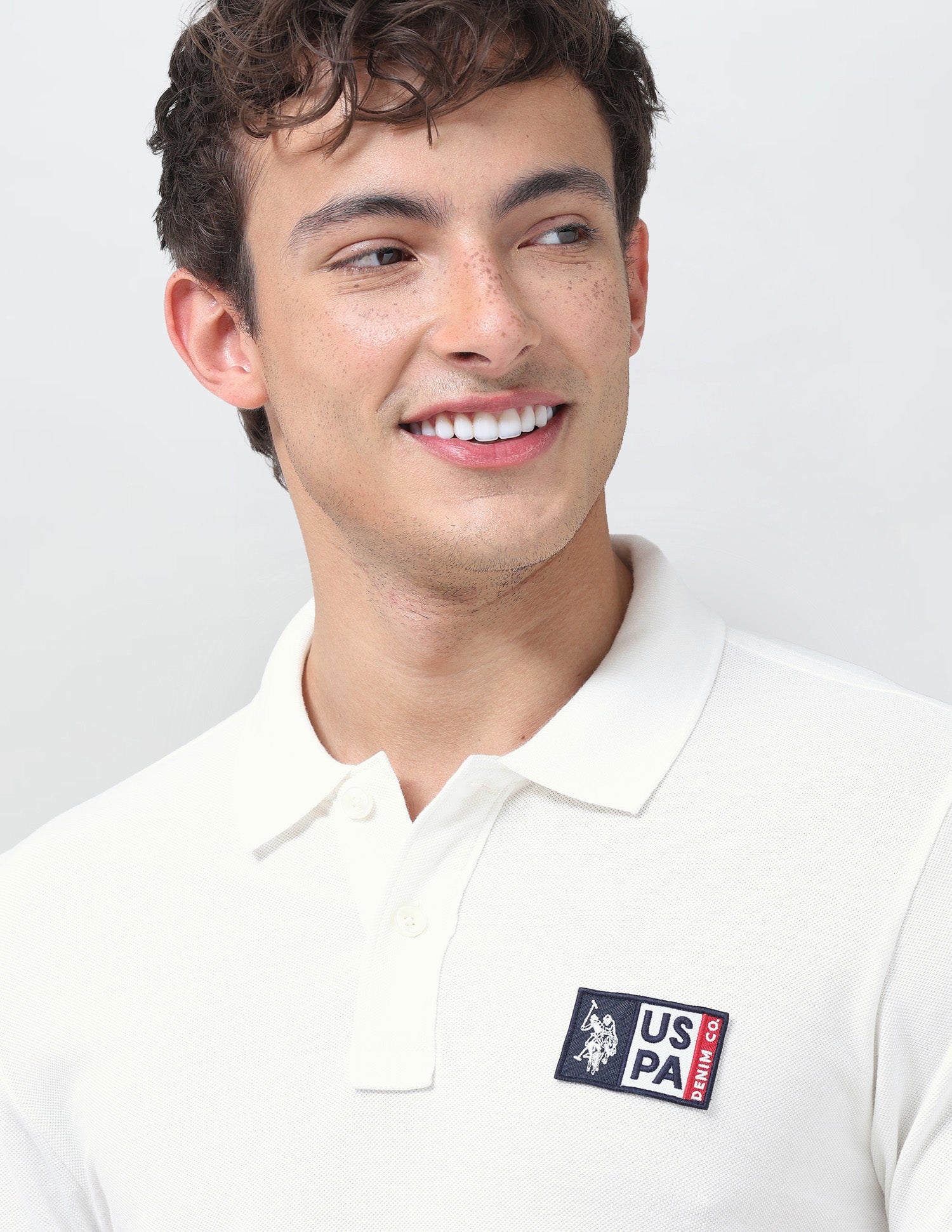 Solid Slim Fit Polo Shirt Ivory - U.S. Polo Assn. India | Large