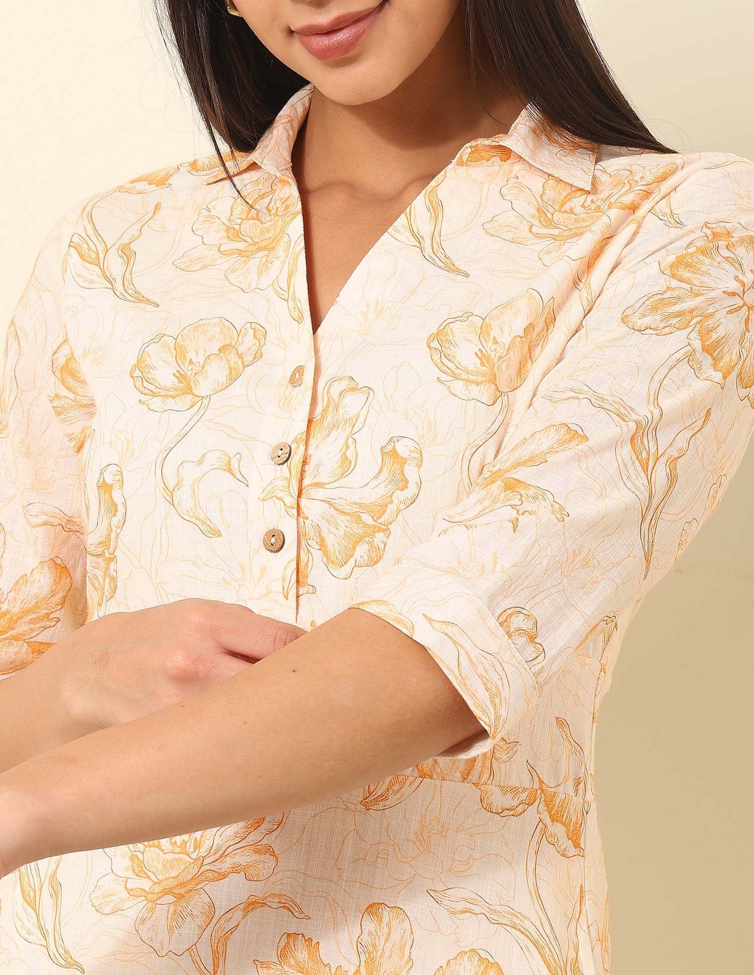 Floral Printed Shirt Dress Multicolour - U.S. Polo Assn. India | Large