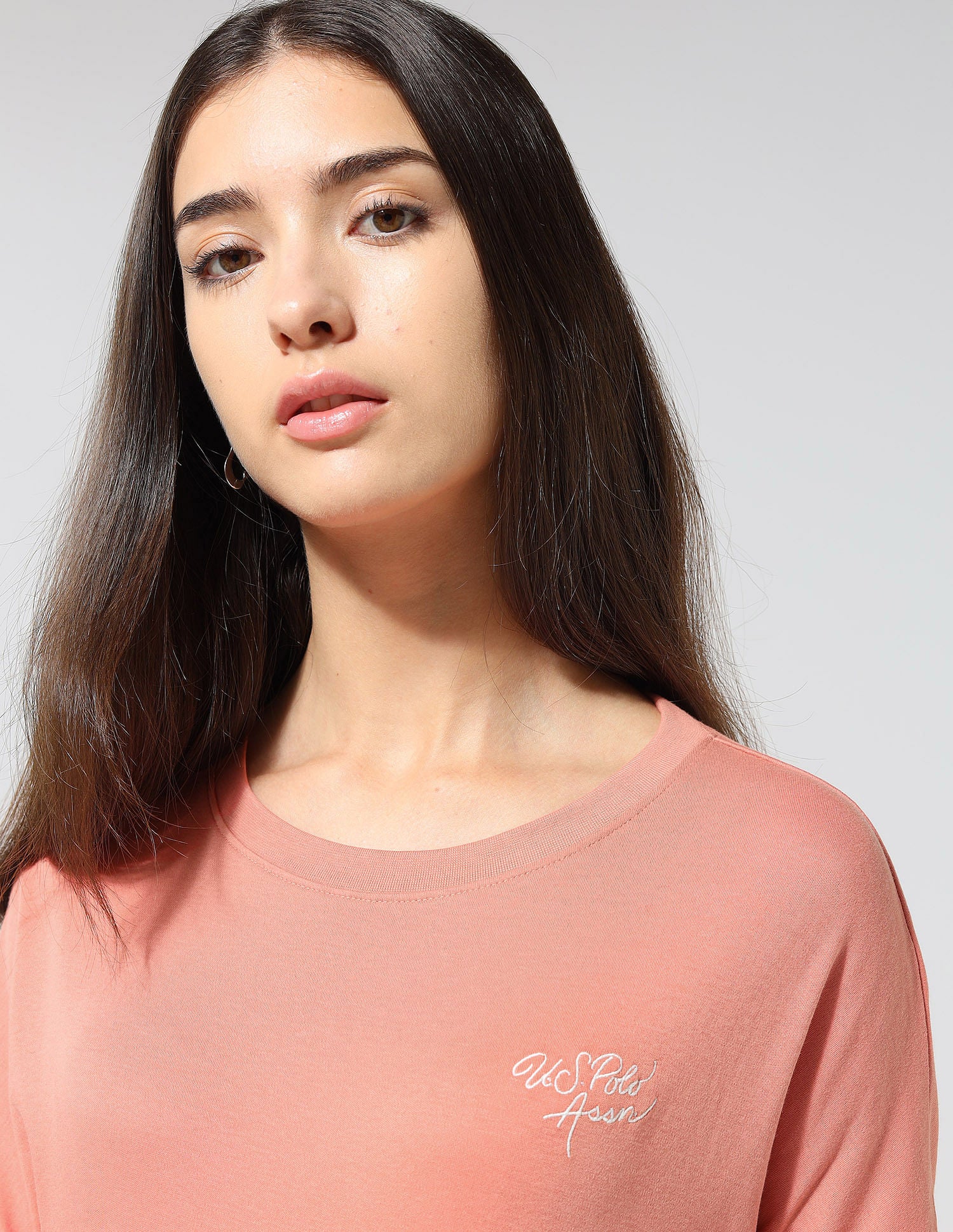 Boat Neck Relaxed Fit Lounge T-Shirt Light Pink - U.S. POLO ASSN. | Large