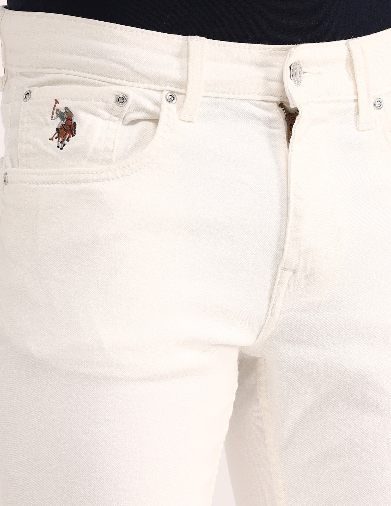 Brandon Slim Tapered Fit White Jeans White - U.S. POLO ASSN. | Large