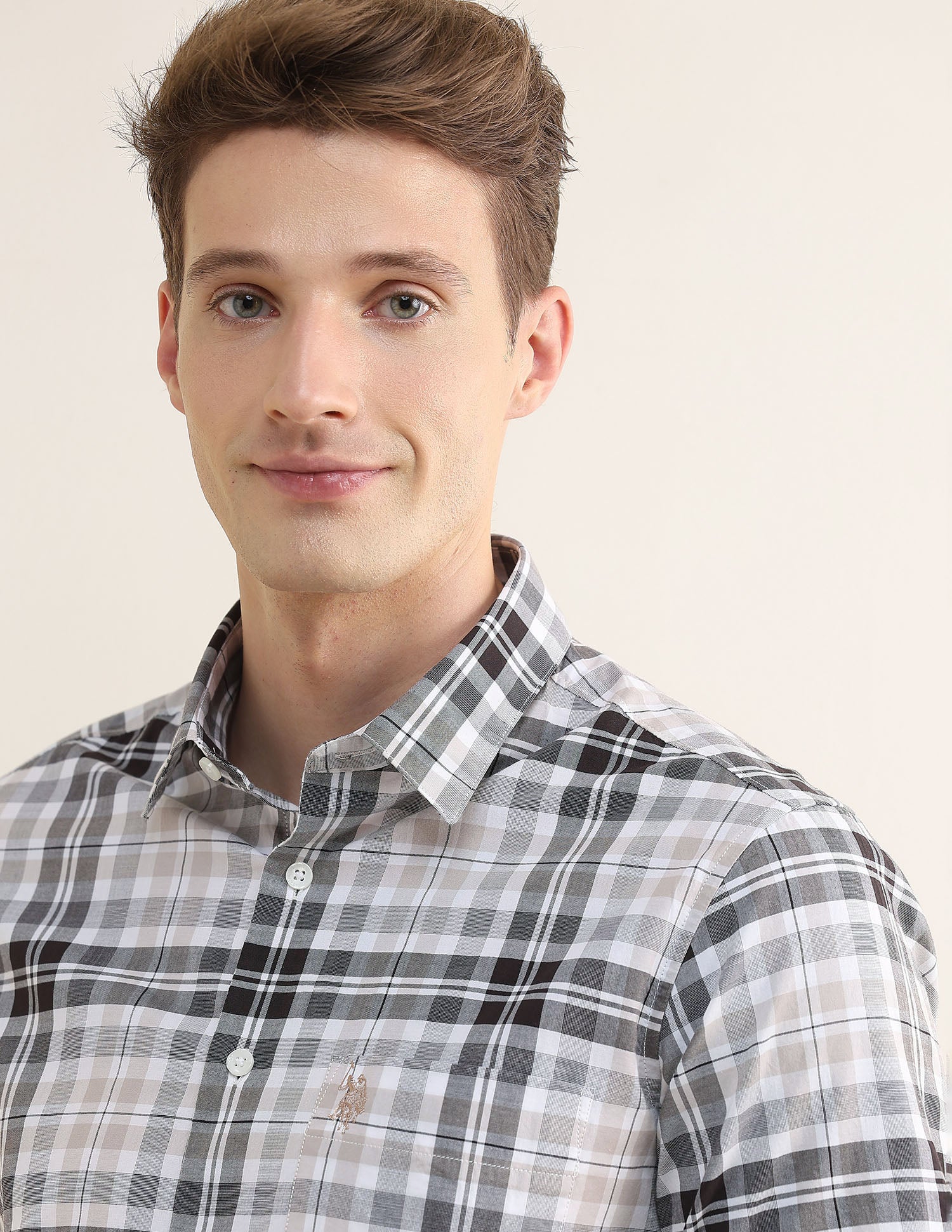 Tartan Checked Regular Fit Shirt Brown - U.S. Polo Assn. India | Large
