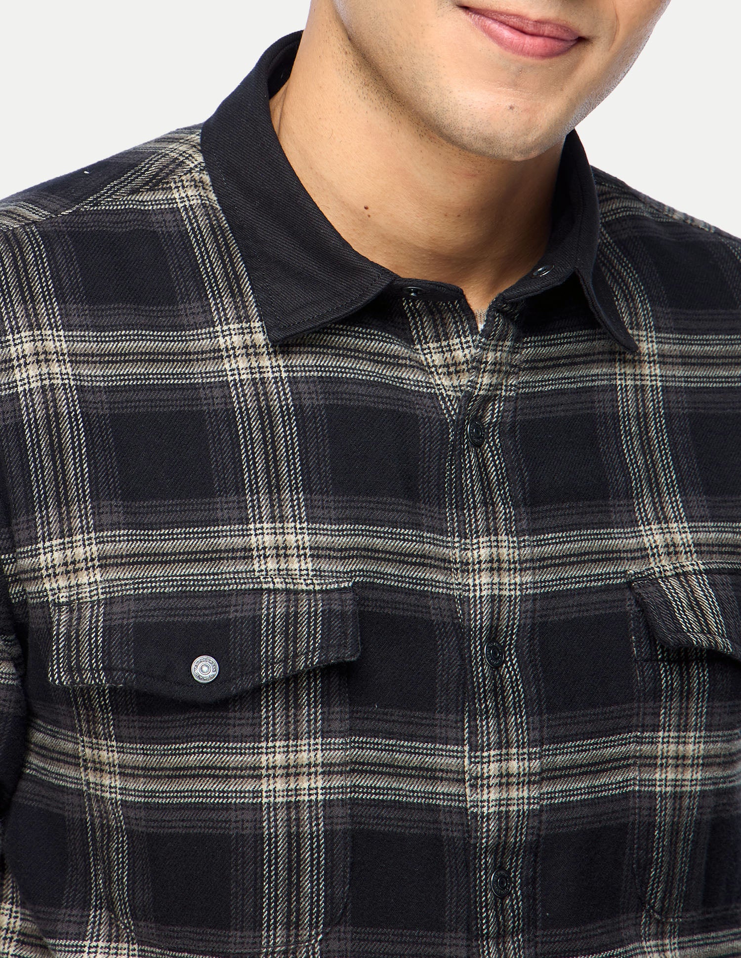 Plaid Checked Twill Shirt Black - U.S. Polo Assn. India | Large