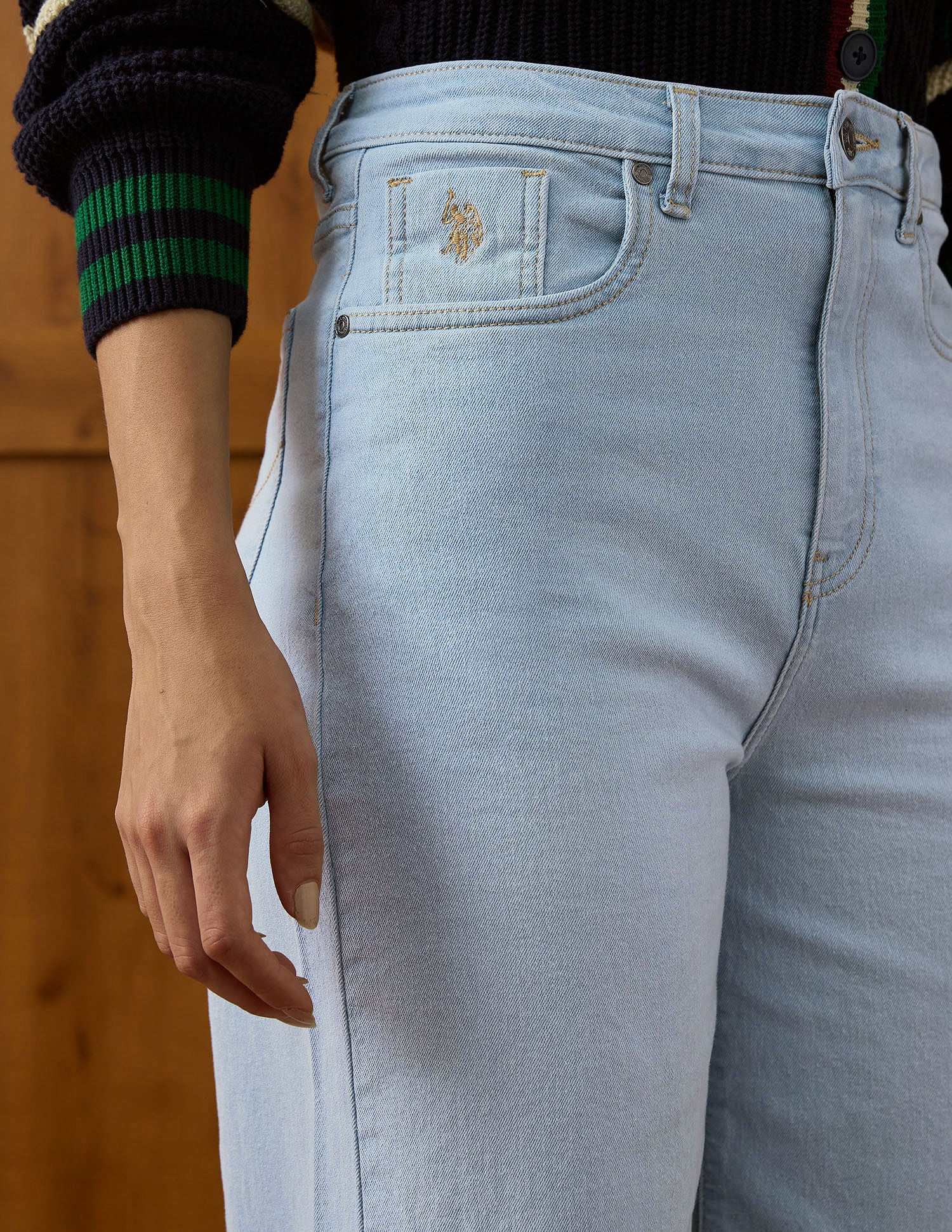 High Rise Baggy Fit Jeans Dark Blue - U.S. POLO ASSN. | Large