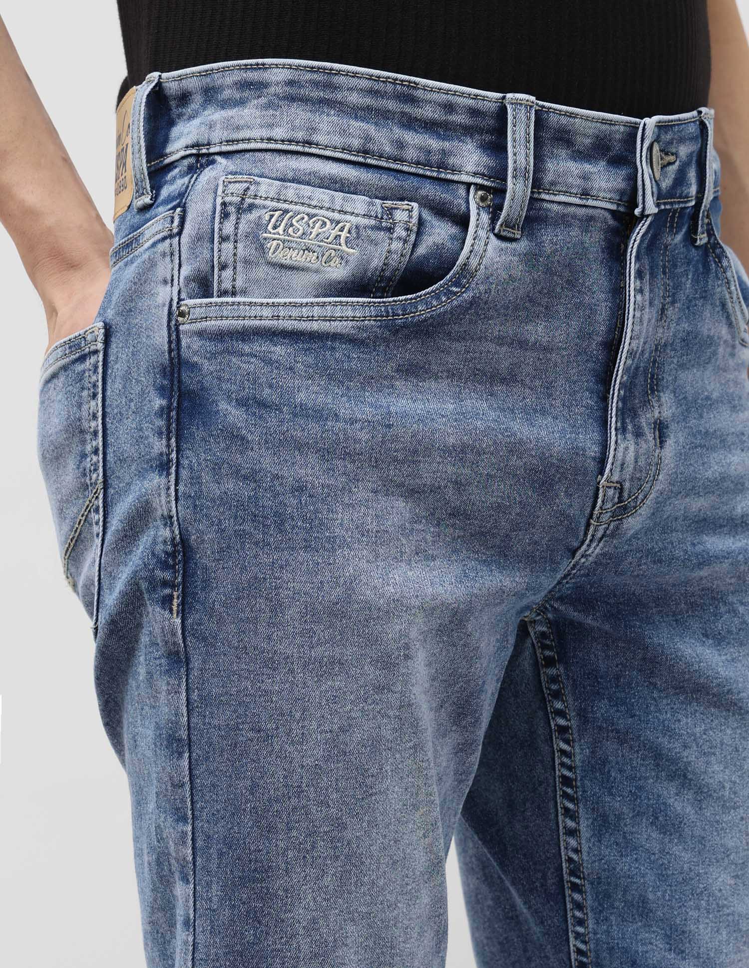 Brandon Slim Tapered Fit Blue Jeans Light Indigo - U.S. POLO ASSN. | Large