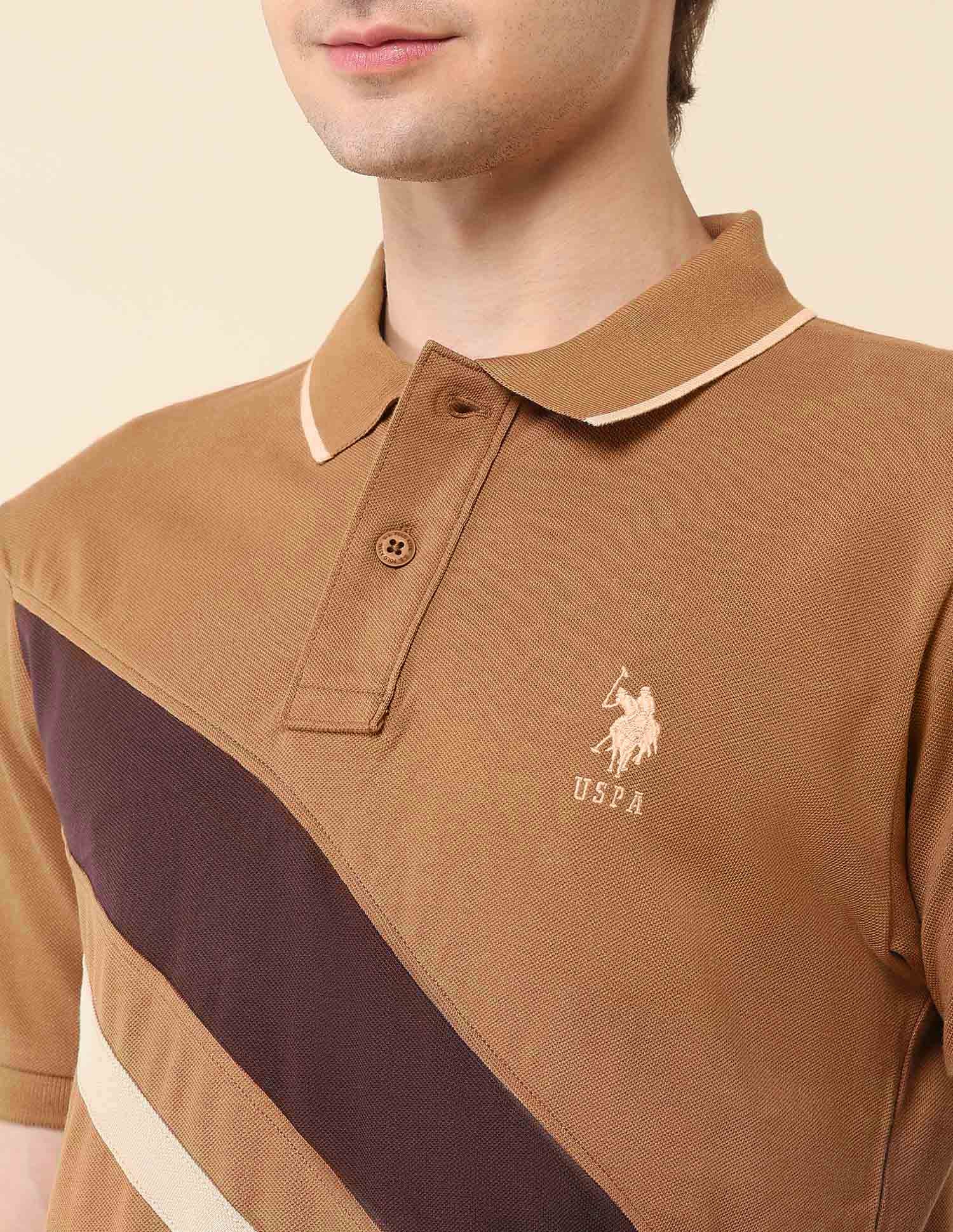 Colourblocked Classic Polo Shirt Mustard - U.S. POLO ASSN. | Large