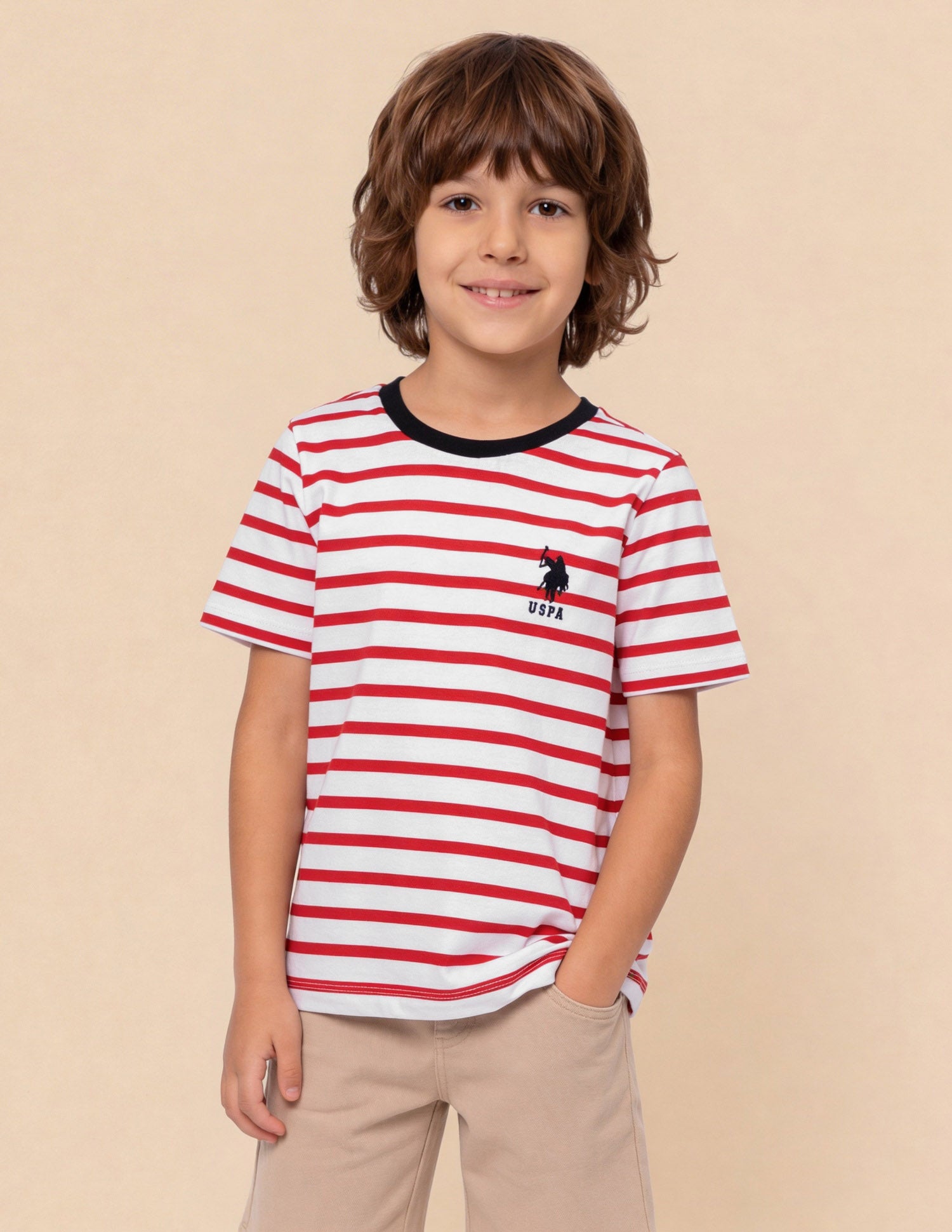 Horizontal Striped And Graphic Brand Printed Regular Fit T-Shirt - Pack Of 2 Assorted - U.S. Polo Assn. India | Large