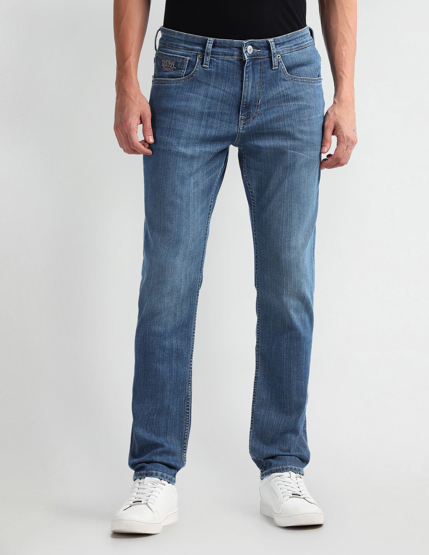 Brandon Slim Tapered Fit Blue Jeans Blue - U.S. Polo Assn. India | Large