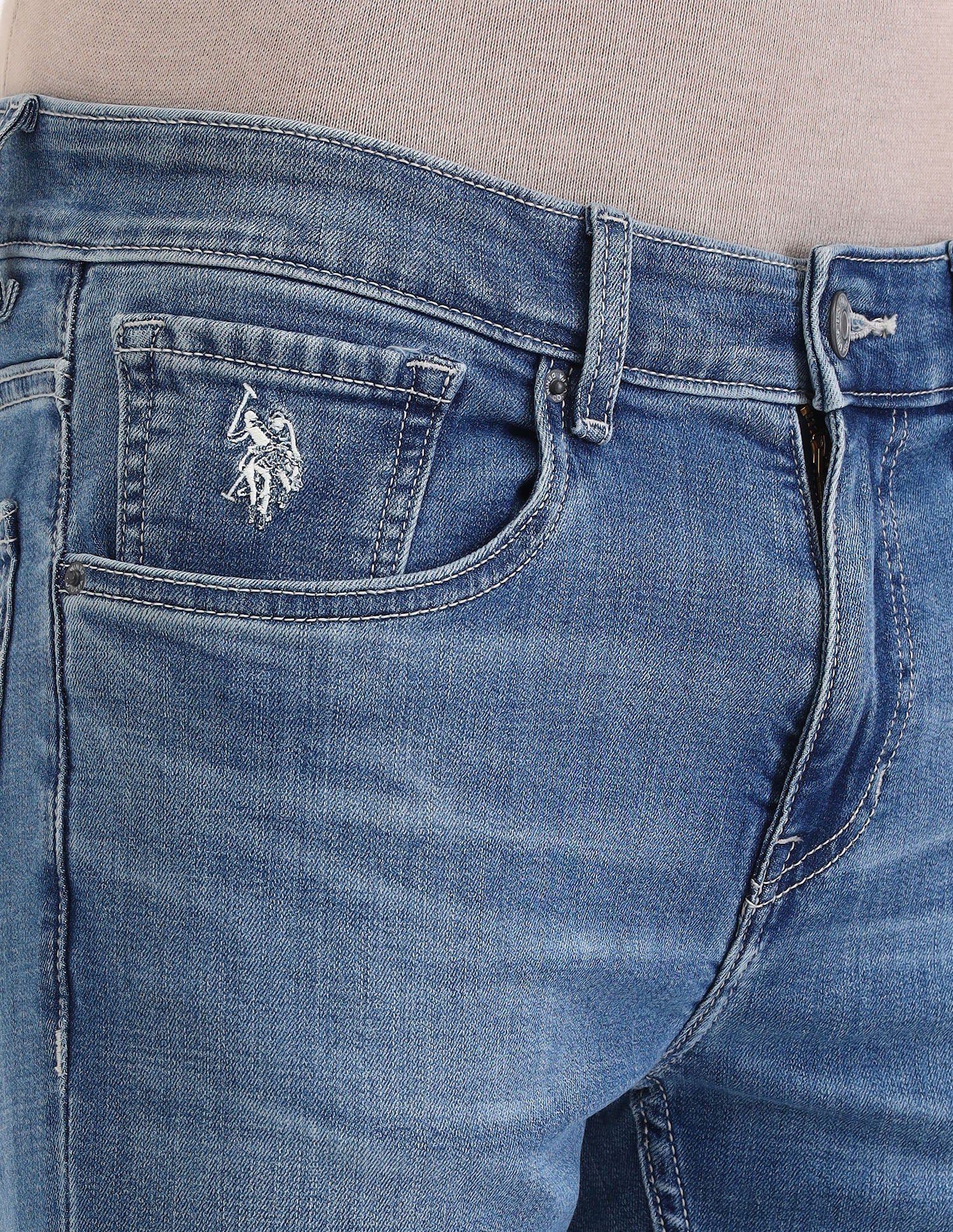 Regallo Skinny Fit Blue Jeans Blue - U.S. Polo Assn. India | Large