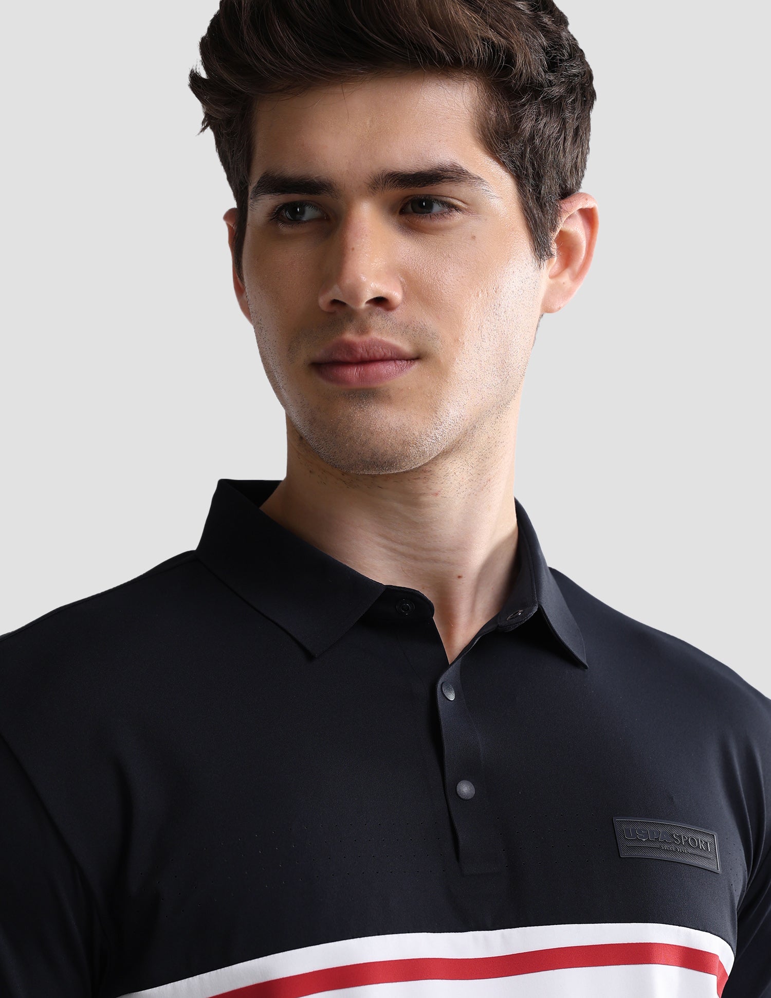 Colourblocked Slim Fit Active Polo Shirt Navy - U.S. Polo Assn. India | Large