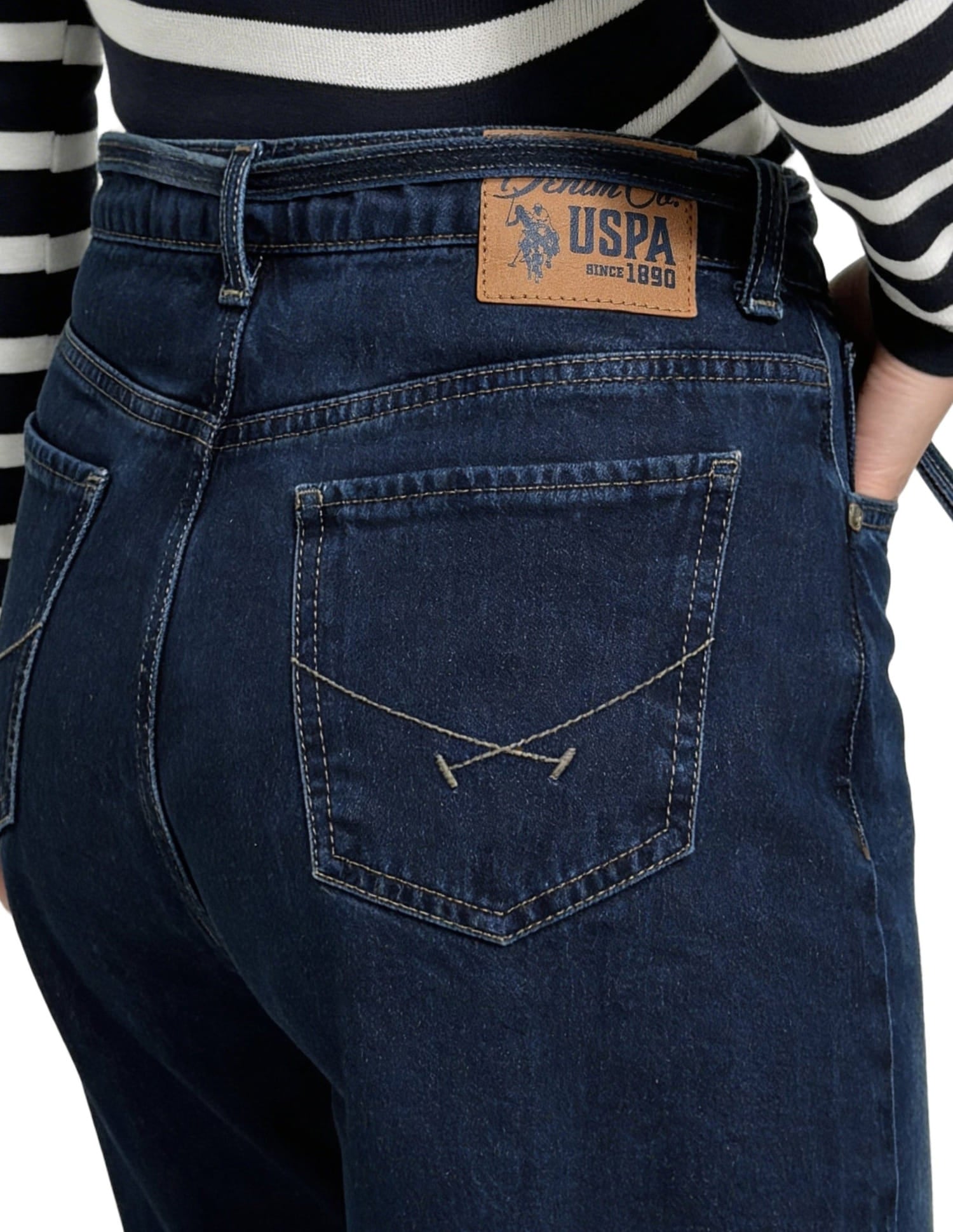 Mid Rise Barrel Fit Jeans Blue - U.S. Polo Assn. India | Large