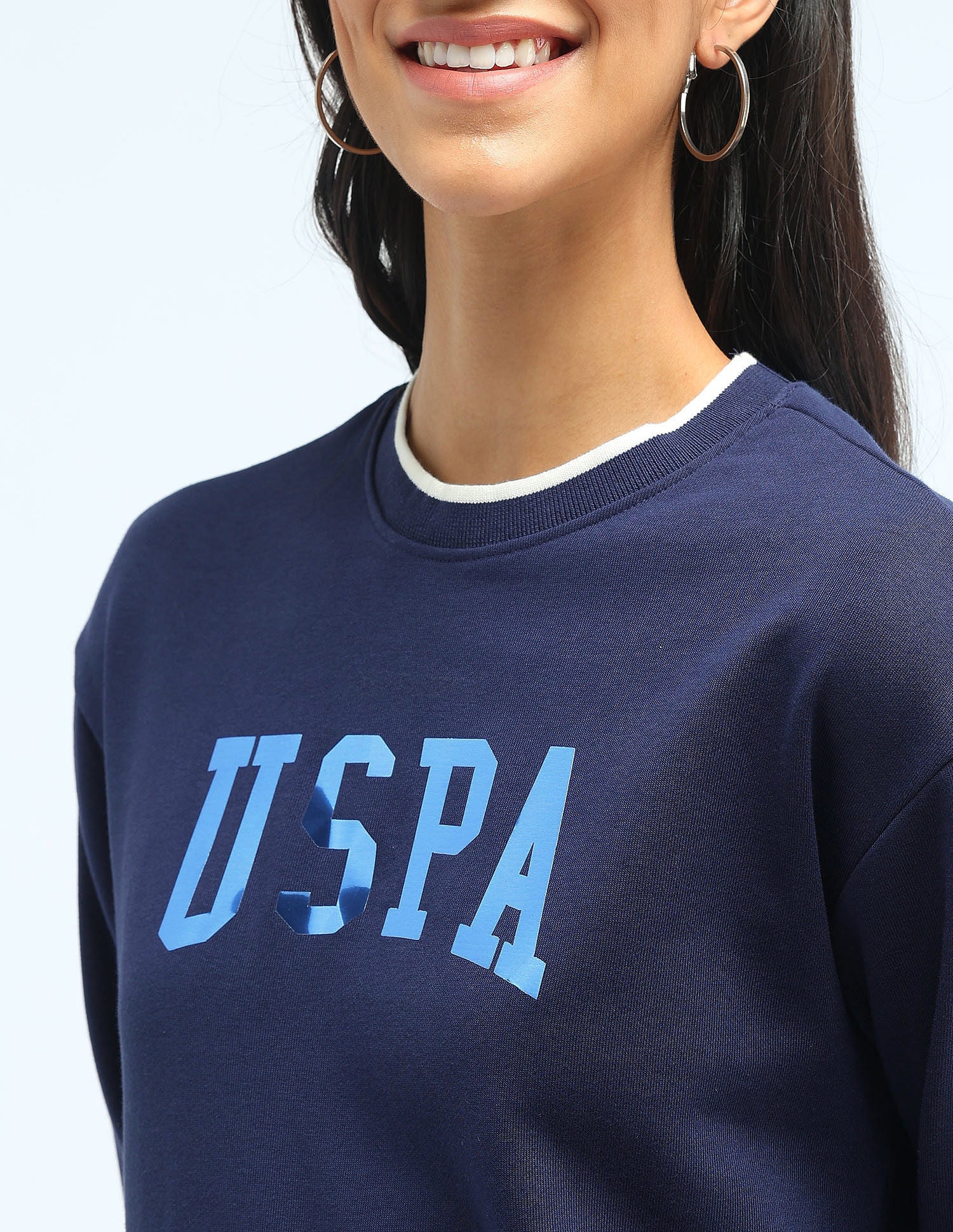 Brand Printed Regular Fit Sweatshirt Navy - U.S. POLO ASSN. | Large