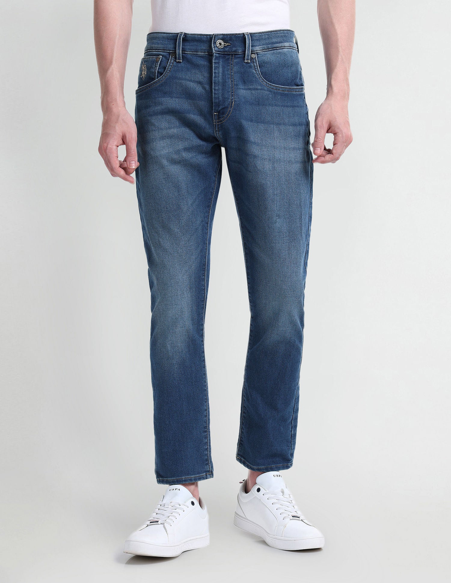 Henry Tapered Cropped Fit Blue Jeans Dark-Blue - U.S. Polo Assn. India | Large