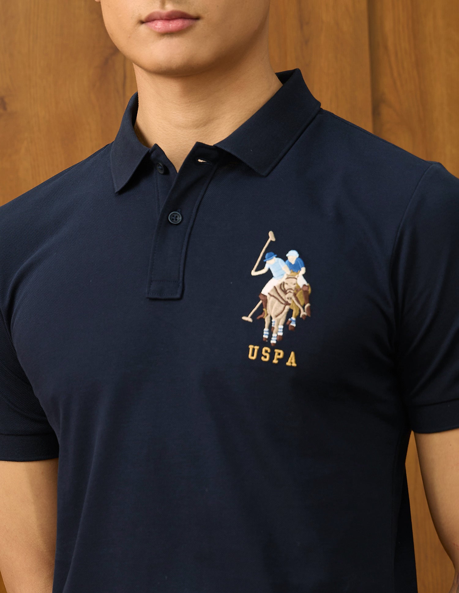 Brand Embroidered Varsity Polo Shirt Navy - U.S. POLO ASSN. | Large