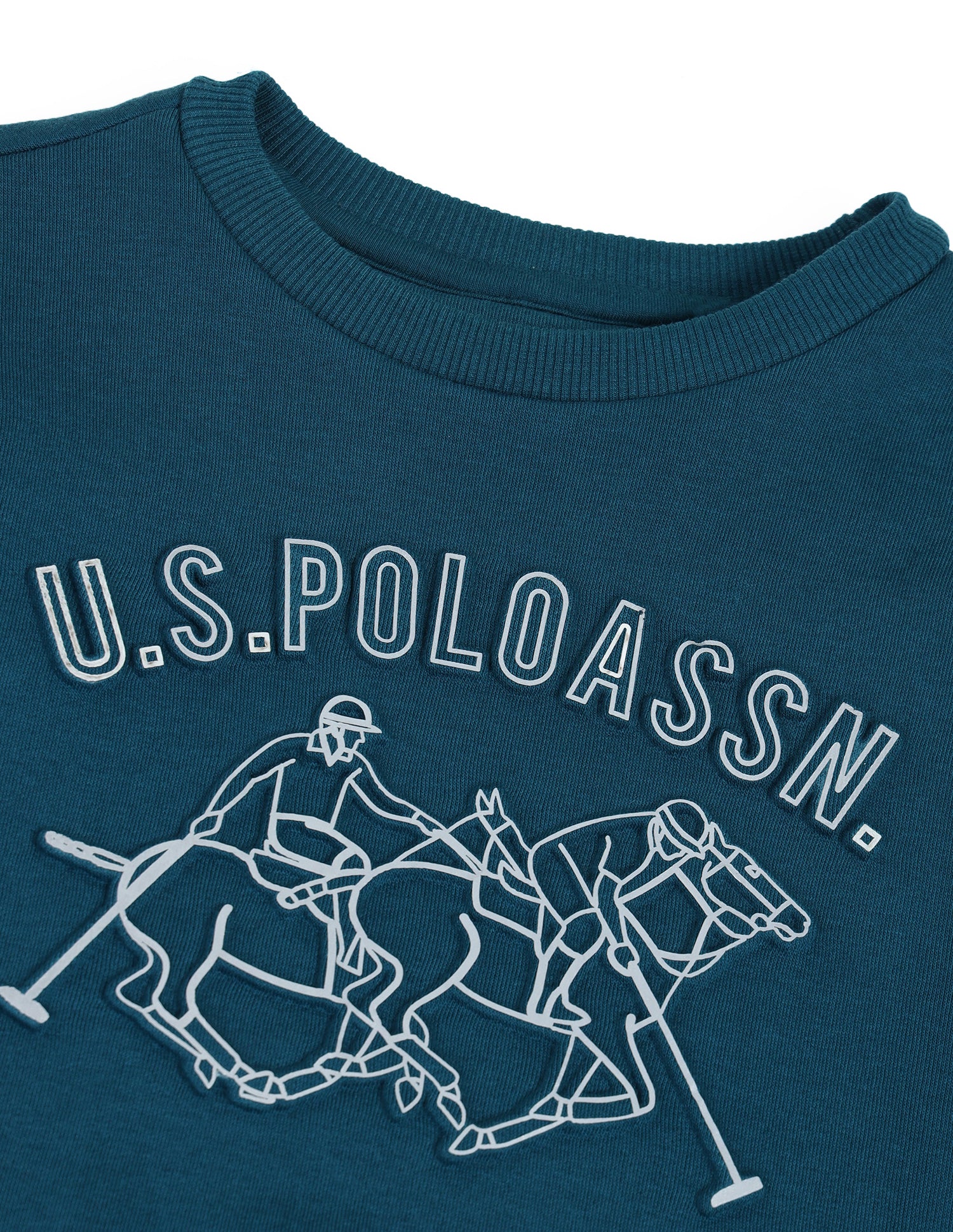 Boys Brand Printed Sweatshirt Teal - U.S. POLO ASSN. | Large