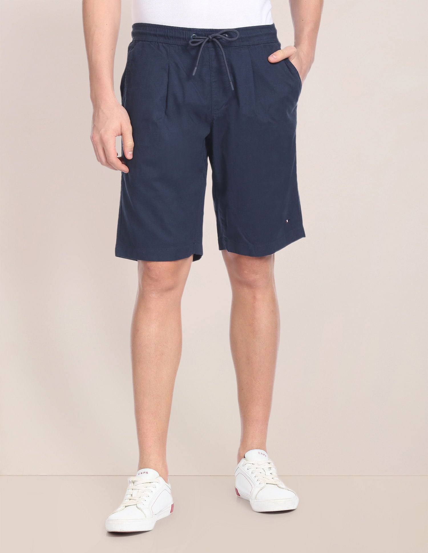 Elasticised Waist Twill Shorts