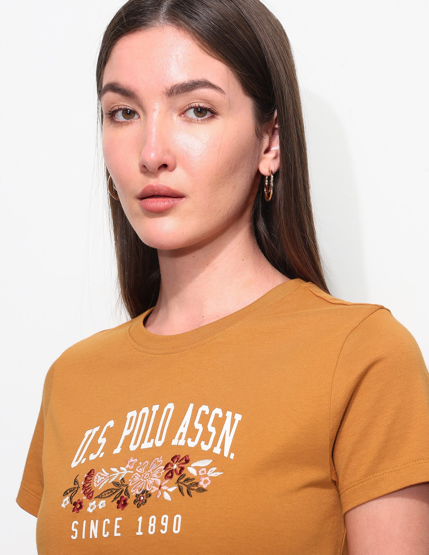 Regular Fit Brand Printed T-Shirt Orange - U.S. Polo Assn. India | Large