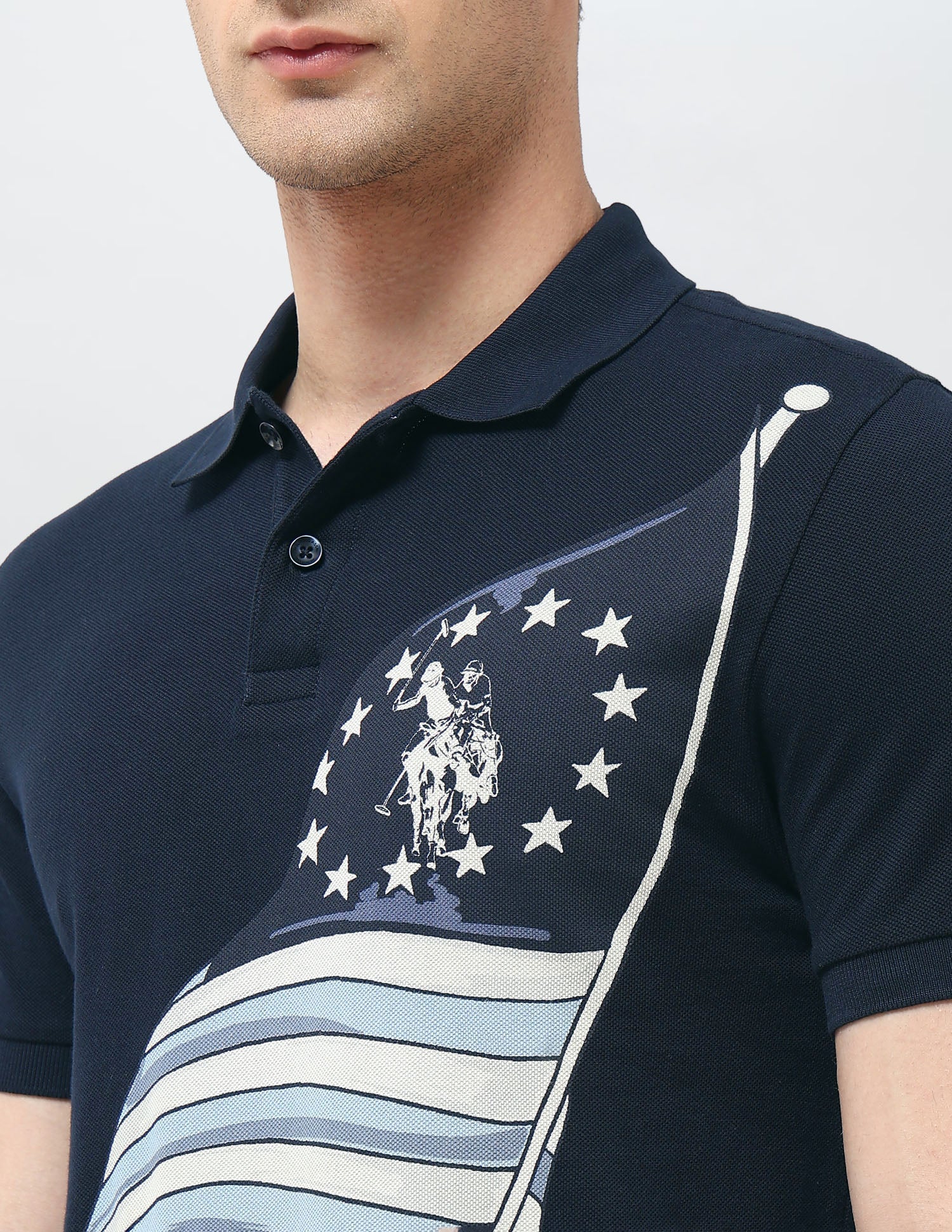 Graphic Printed Regular Fit Polo Shirt Navy - U.S. POLO ASSN. | Large