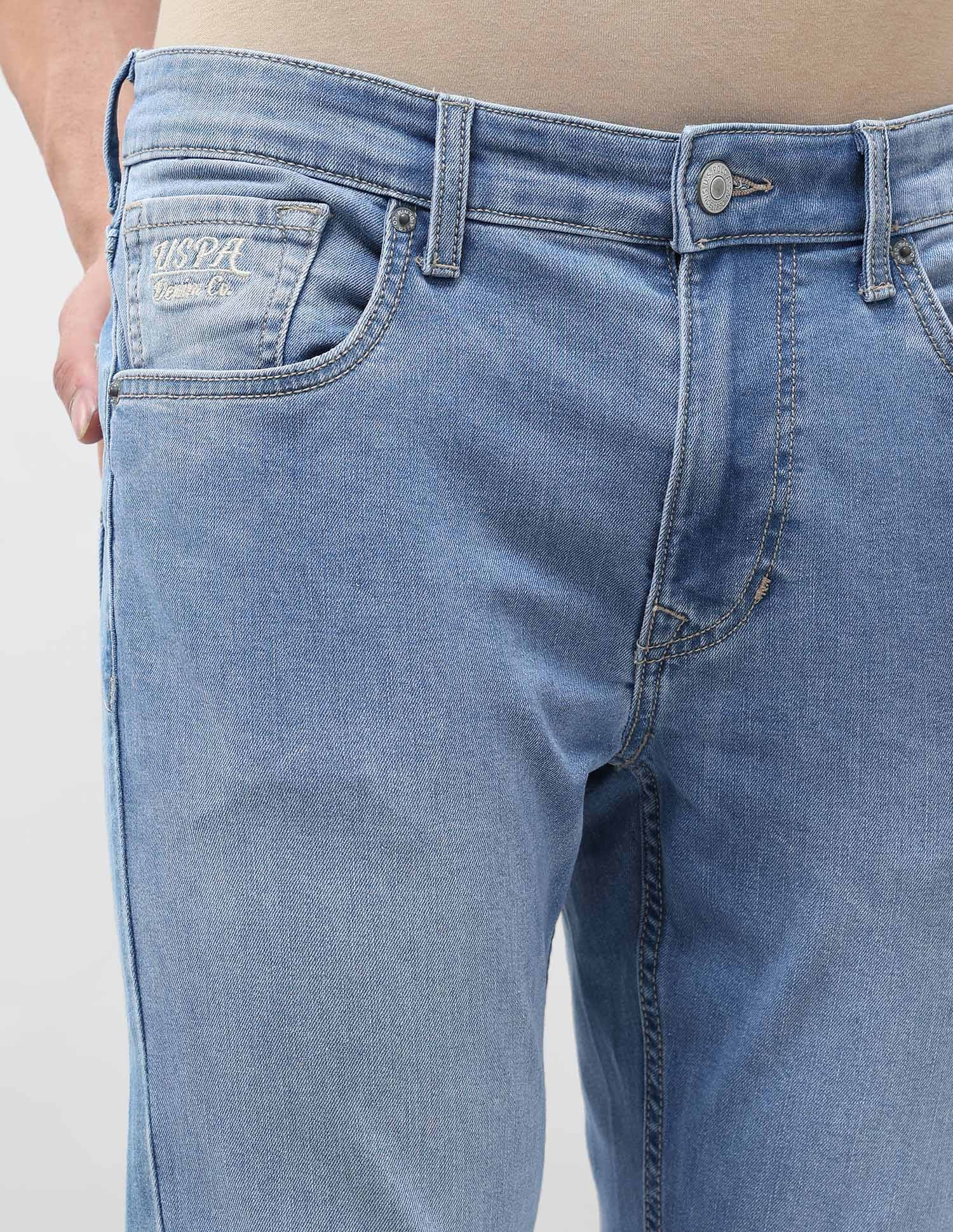 Brandon Slim Tapered Fit Blue Jeans Light Indigo - U.S. POLO ASSN. | Large