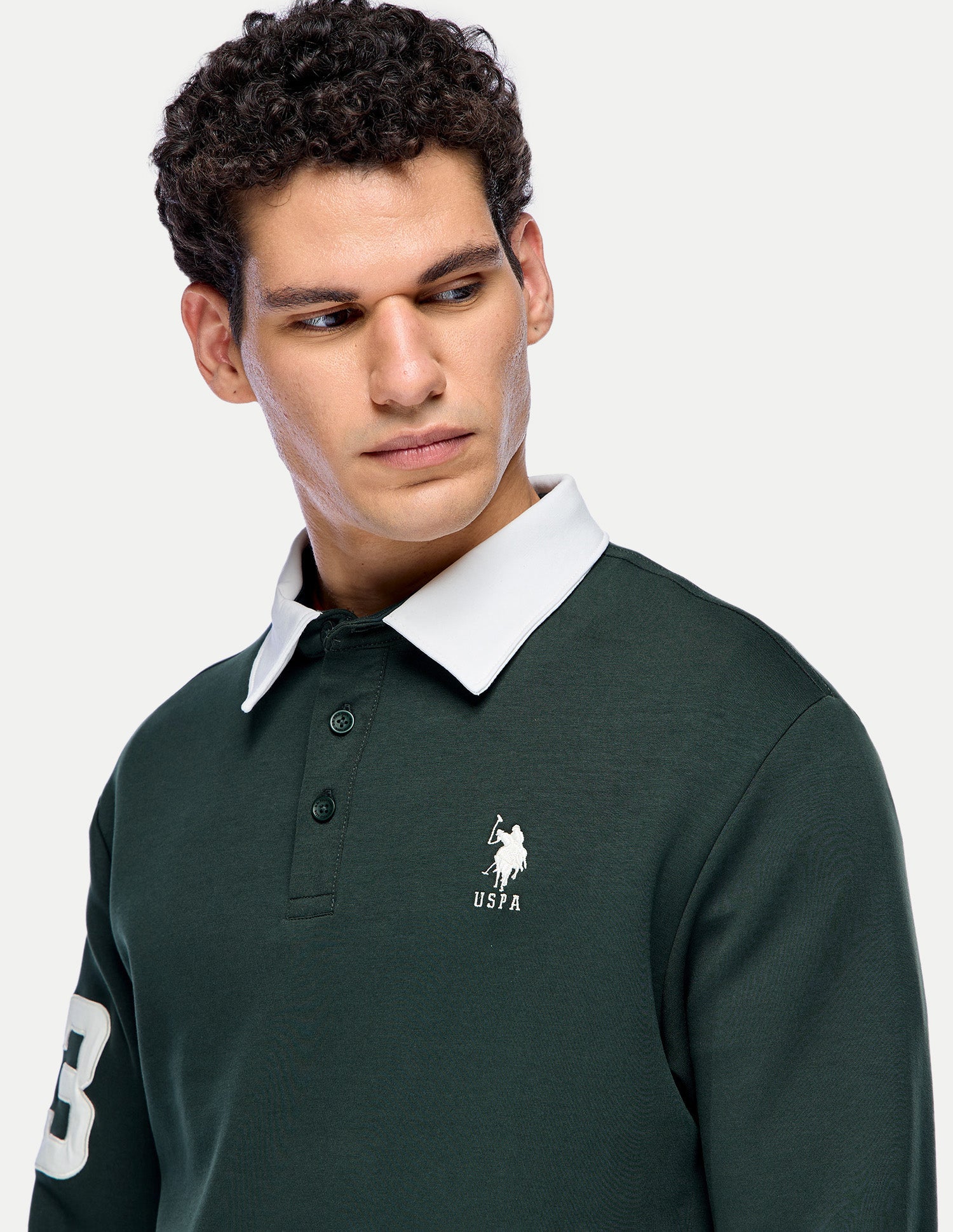 Solid Slim Fit Sweatshirt Dark Green - U.S. Polo Assn. India | Large